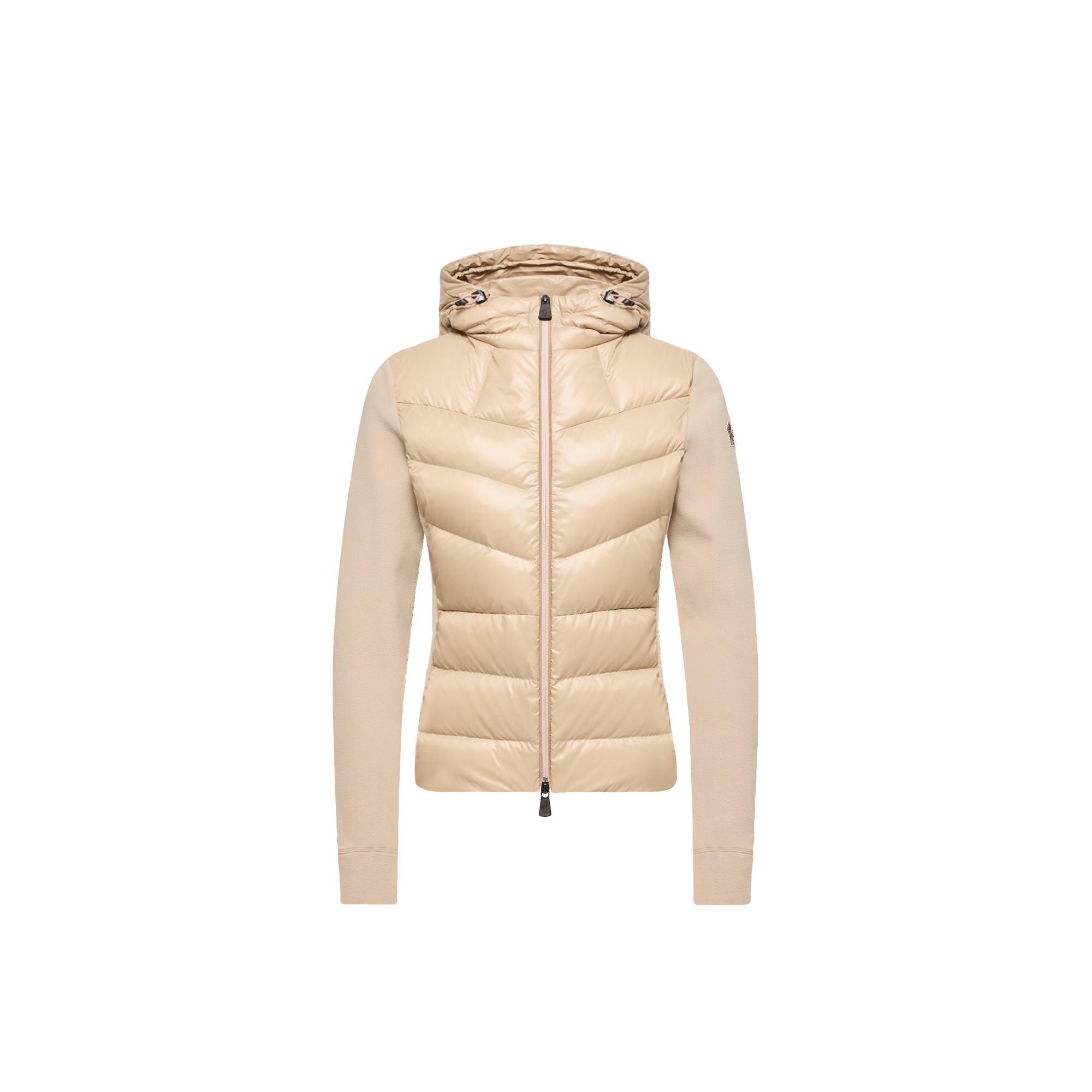 Grenoble    Padded Zip-Up Hoodie for Women in Beige, Size: L, Moncler - Image 1