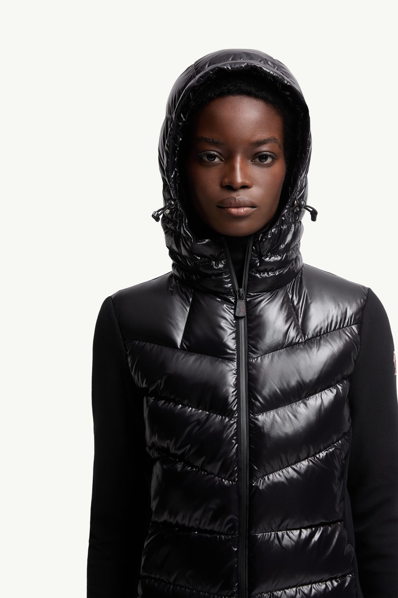 Wattierter Kapuzenpullover mit Reißverschluss Damen Schwarz Moncler 5
