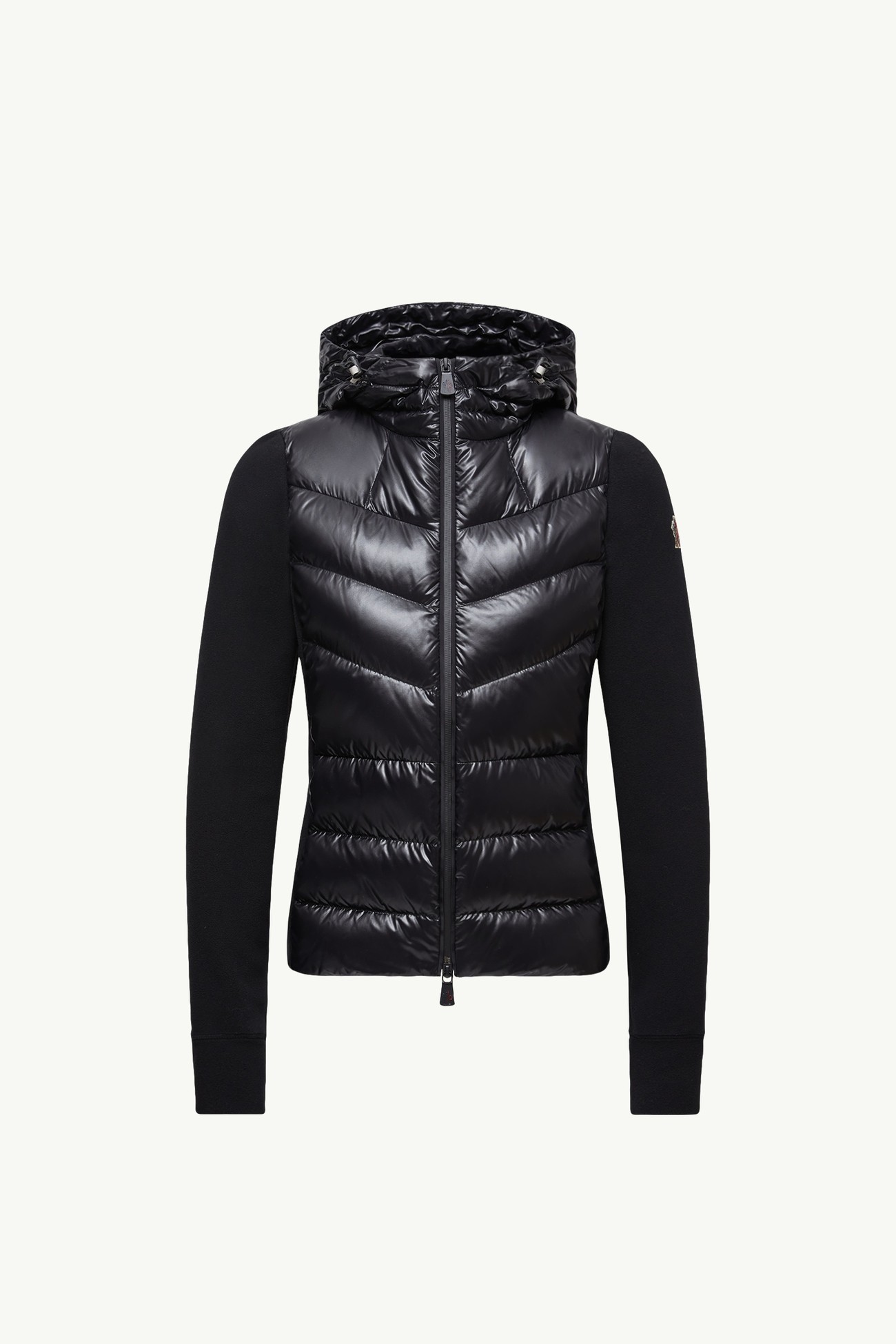 Felpa imbottita con cappuccio e zip Donna Nero Moncler 2