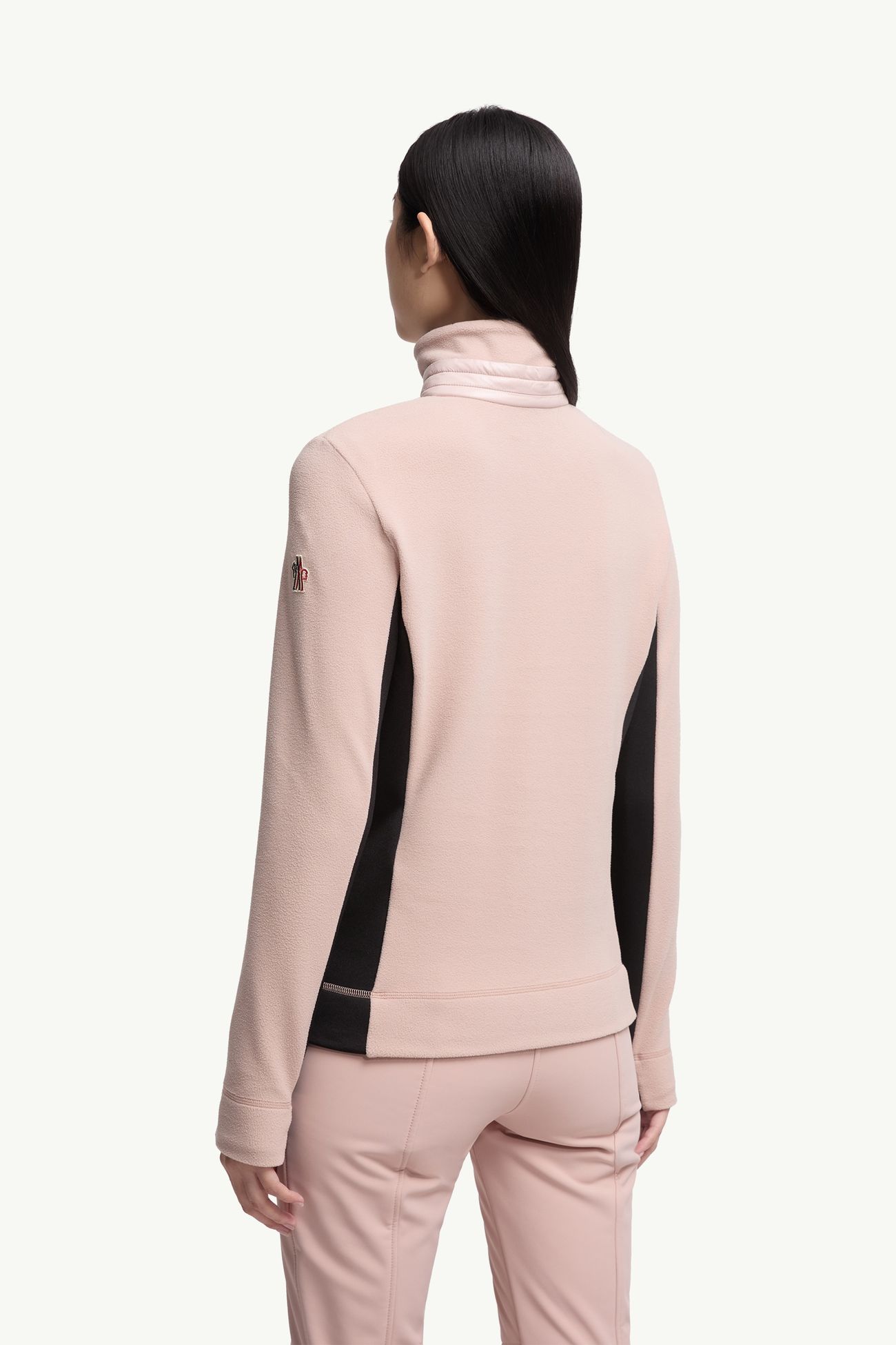 Rollkragenpullover mit halbem Reißverschluss Damen Hellpink Moncler 4