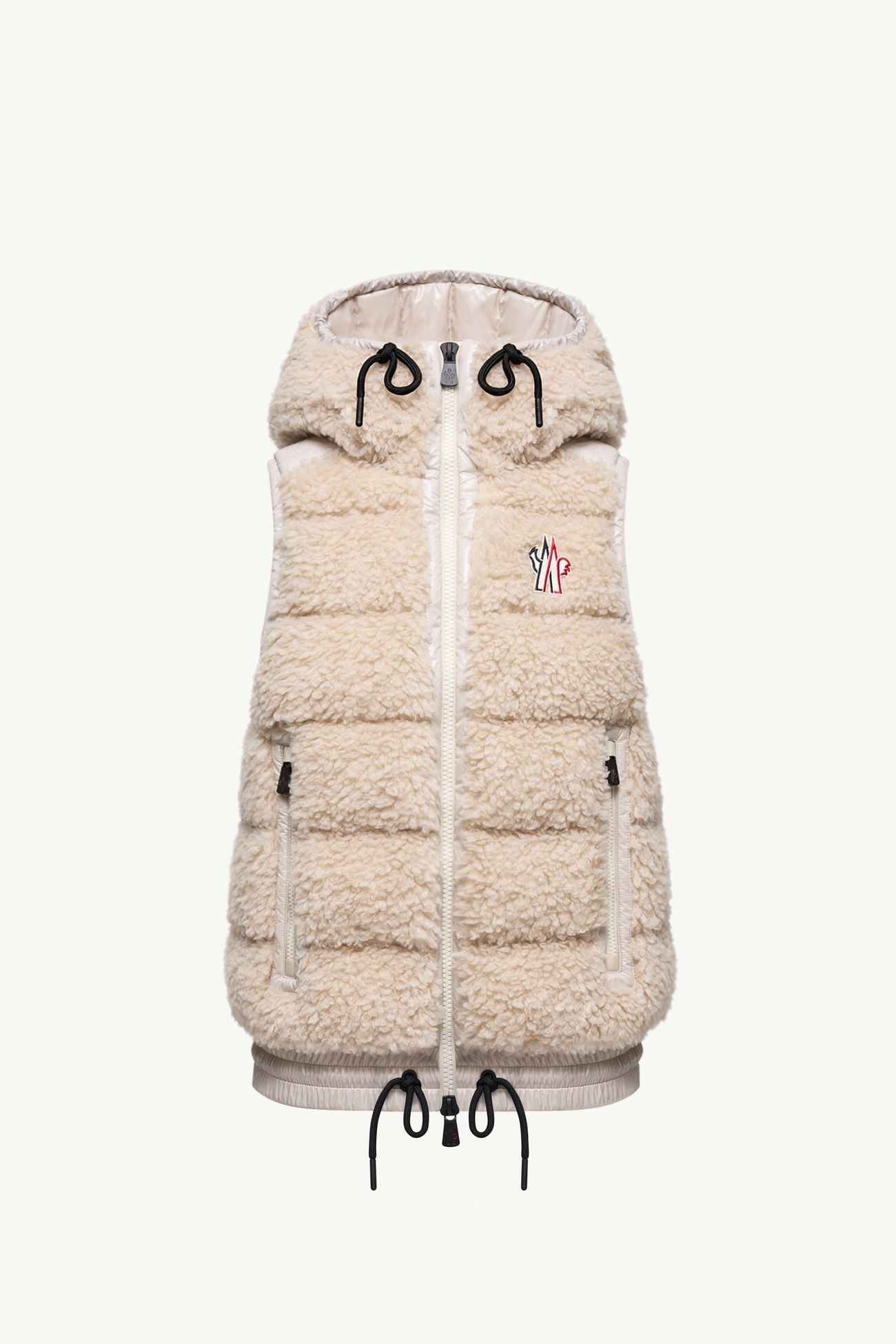 Teddy-Kapuzenweste mit Isolierung Damen Hellbeige Moncler 2