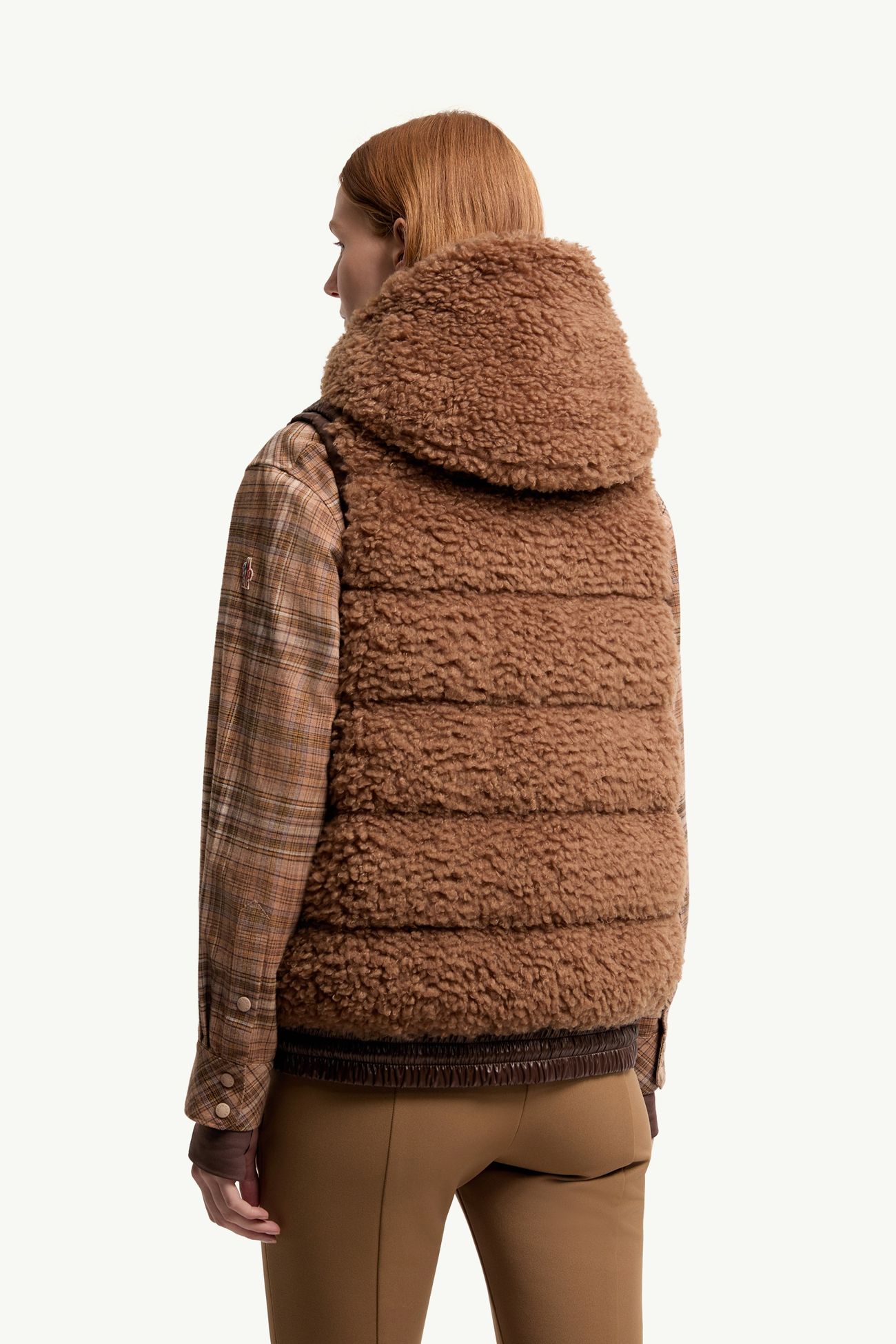 女士保暖连帽马甲 女士 棕色 Moncler 4