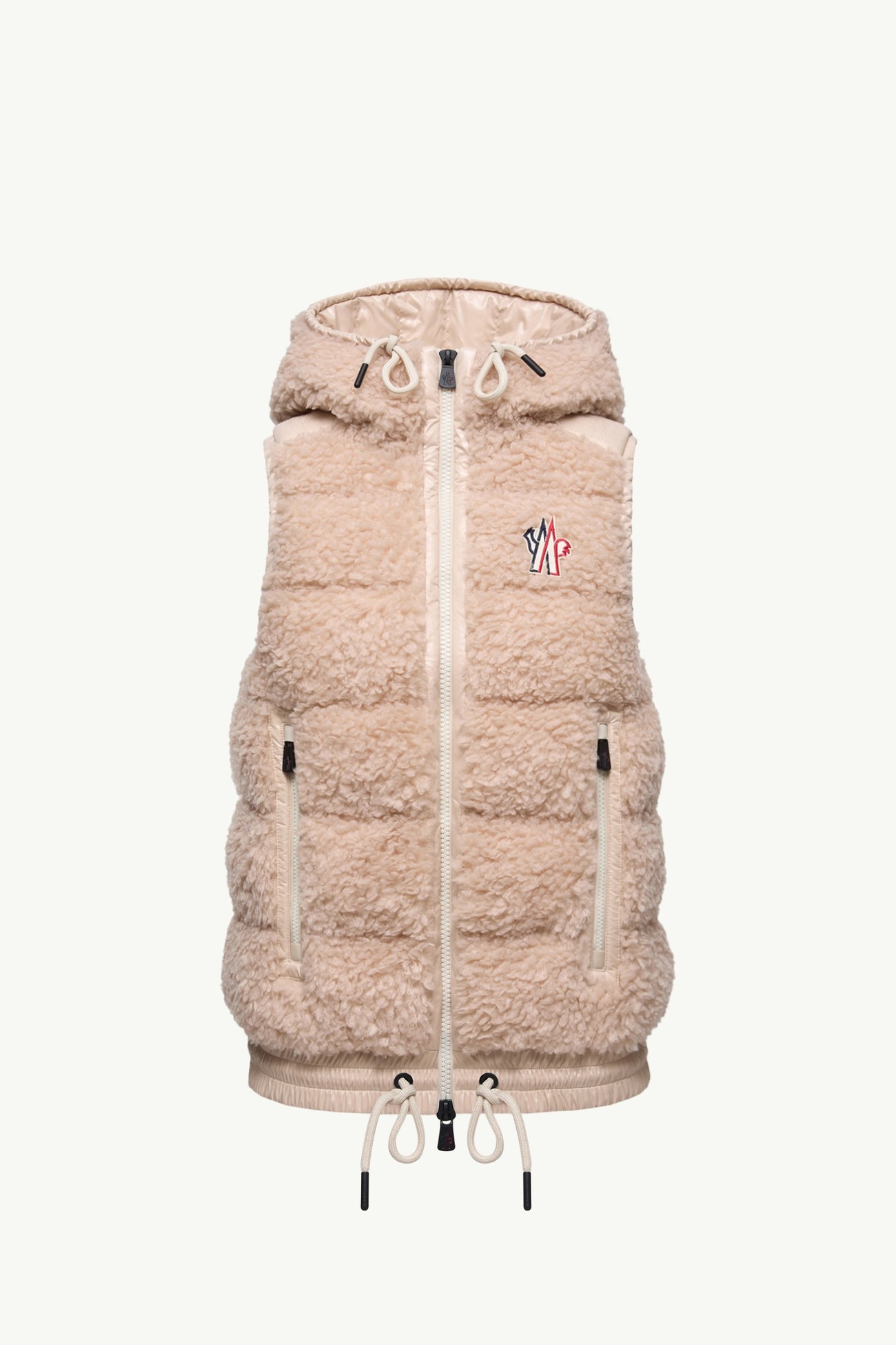 Gilet Isolante con Cappuccio Stile Teddy Donna Rosa Moncler 2