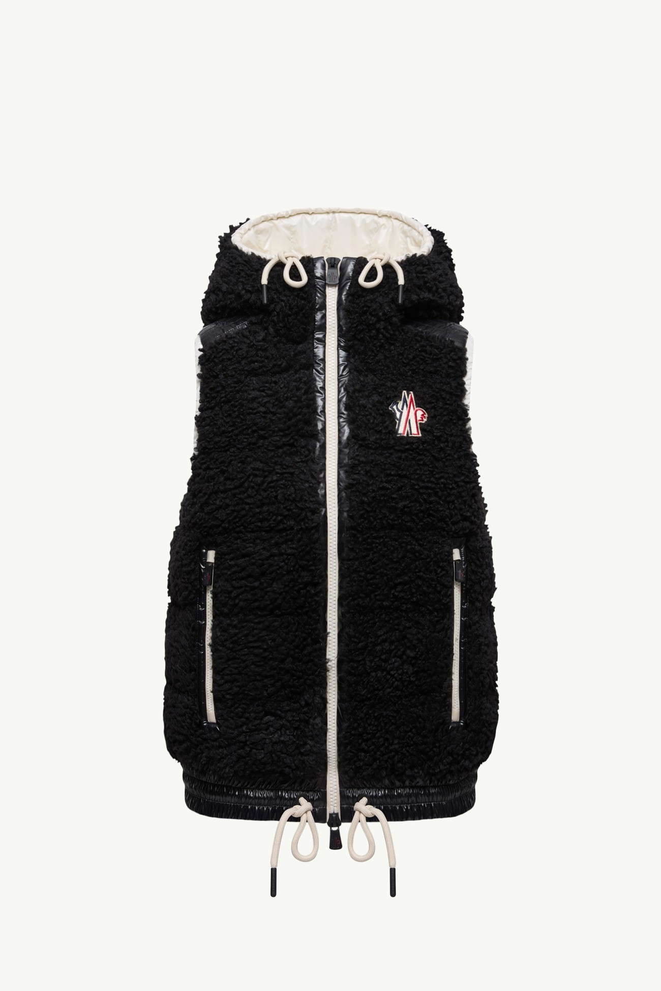 Gilet Isolante con Cappuccio Stile Teddy Donna Nero Moncler 2