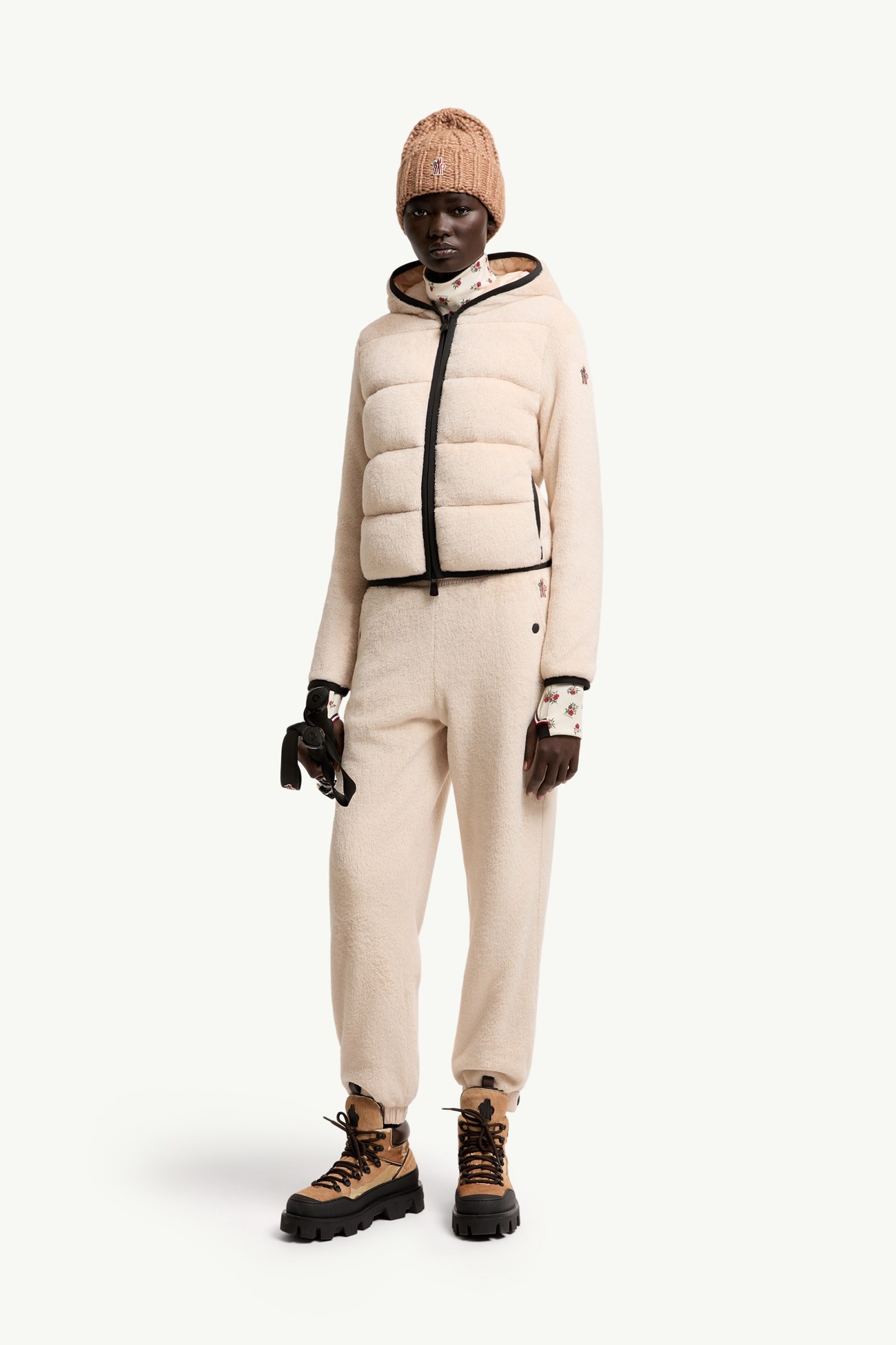 Polartec®夾層拉鏈連帽衫 女士 淺米色 Moncler 0