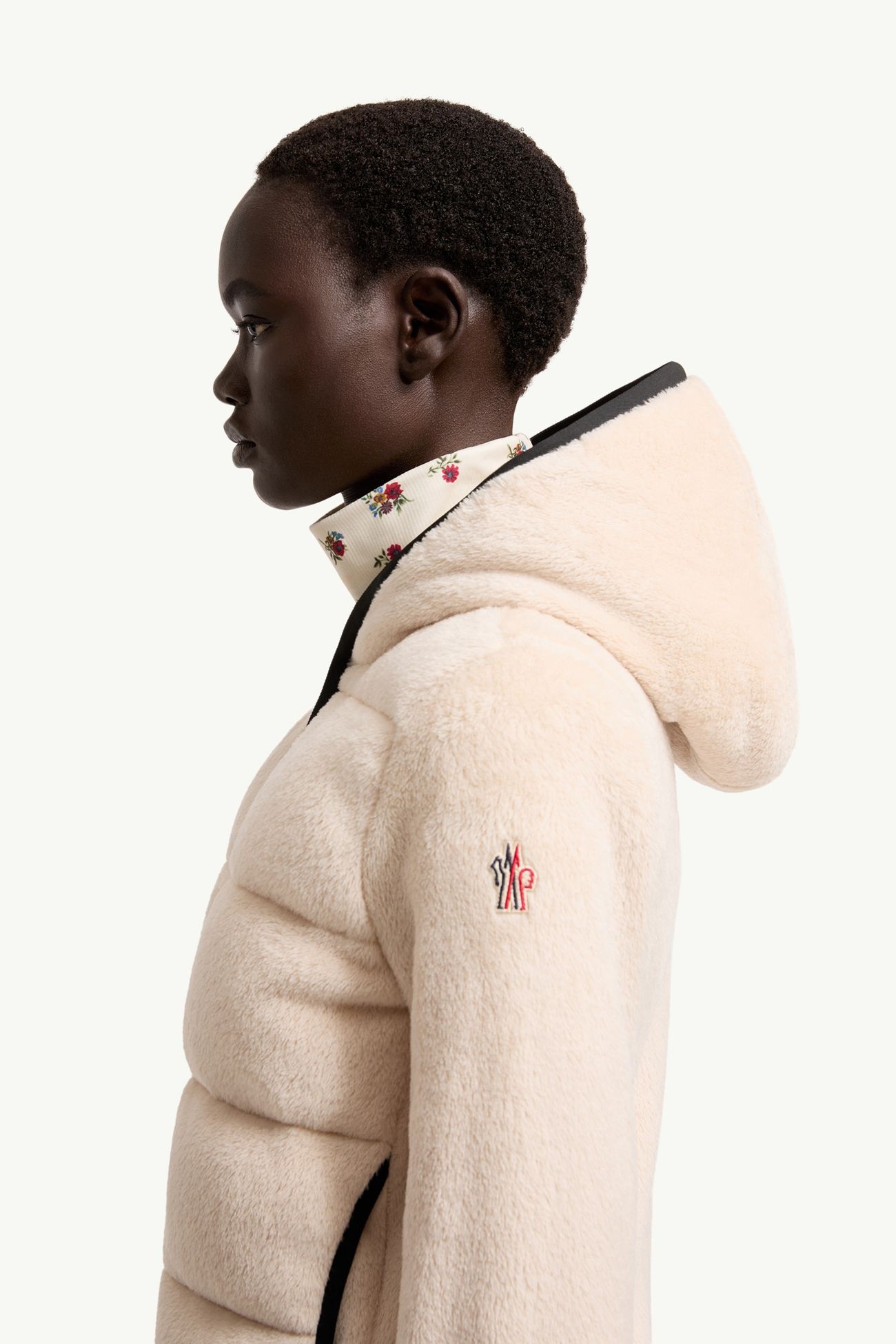 Felpa Polartec® imbottita con cappuccio e zip Donna Beige Chiaro Moncler 1