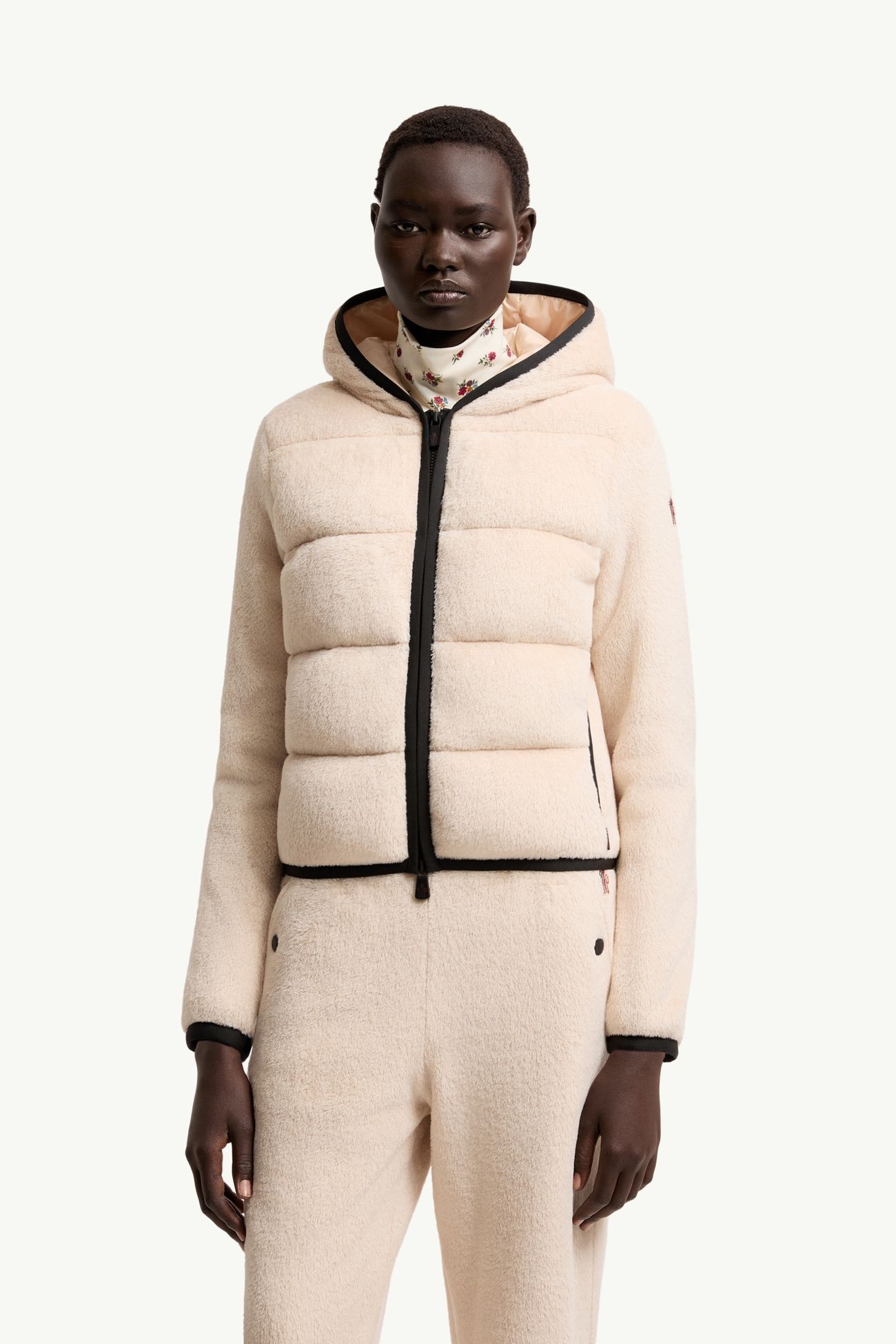 Polartec® Padded Zip-Up Hoodie Women Light Beige Moncler 3