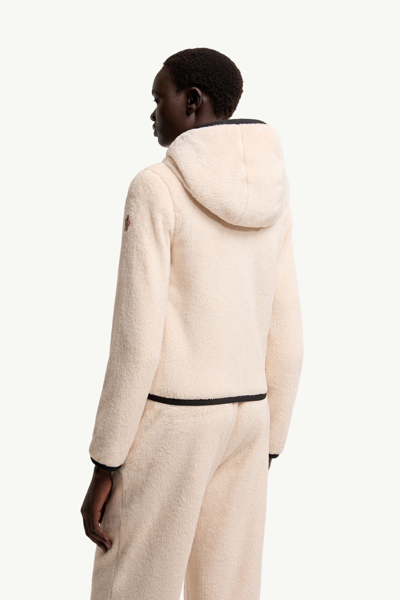 Gepolsterter Kapuzenpullover mit Reißverschluss aus Polartec® Damen Hellbeige Moncler 4