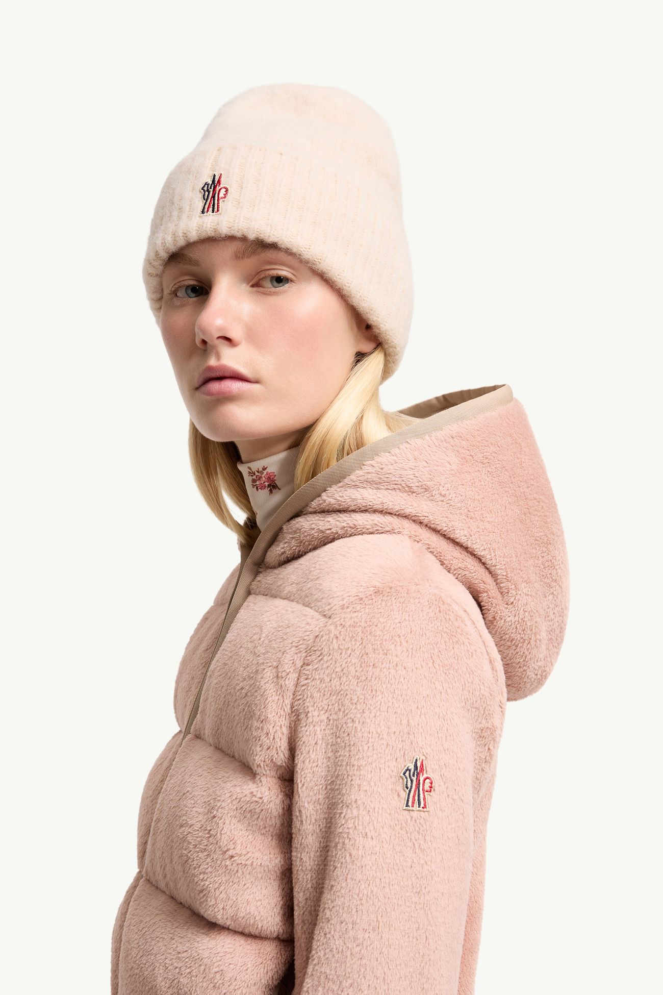 Felpa Polartec® imbottita con cappuccio e zip Donna Rosa Moncler 1