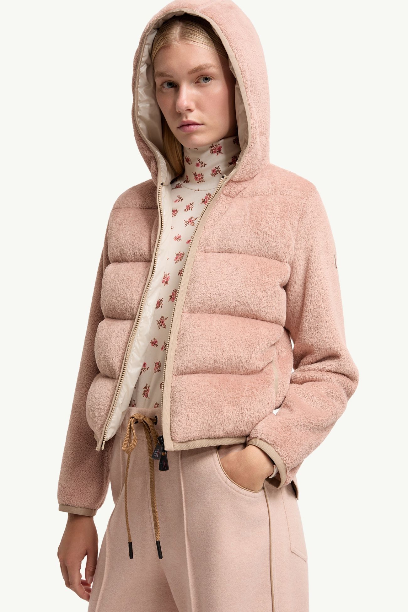 女士加衬拉链连帽卫衣 女士 粉红色 Moncler 5