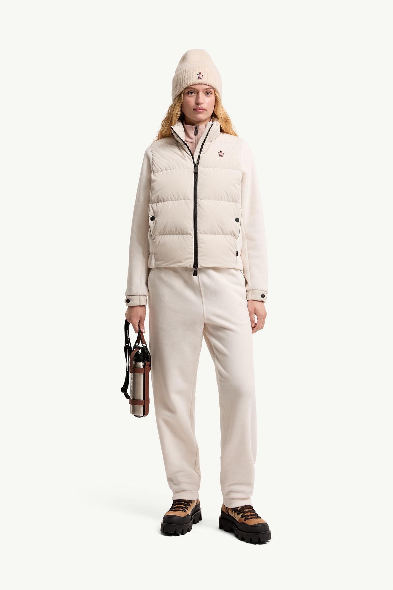 Cardigan imbottito Polartec® con zip Donna Beige Chiaro Moncler 0