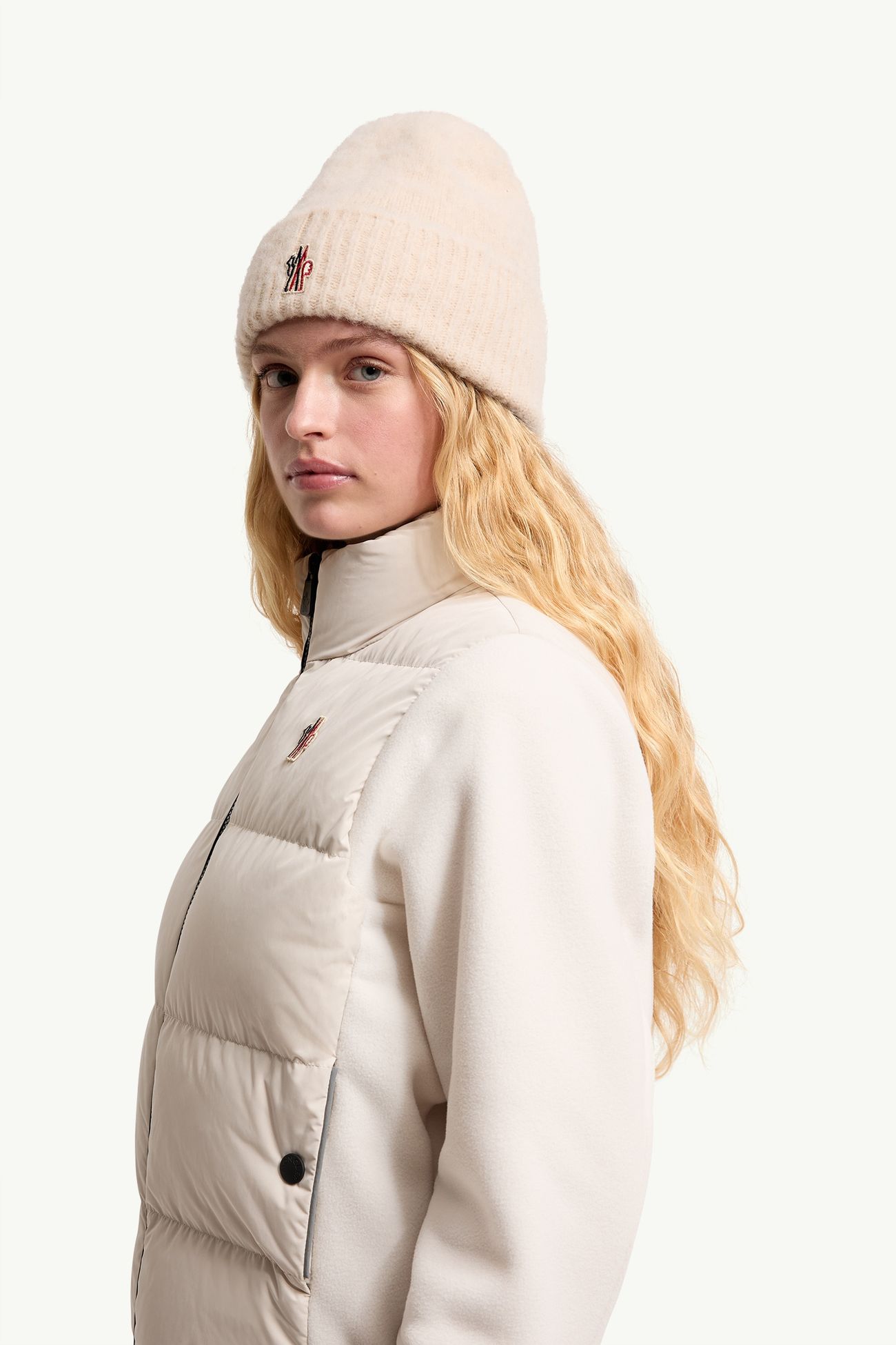 Polartec® Padded Zip-Up Cardigan Women Light Beige Moncler 1