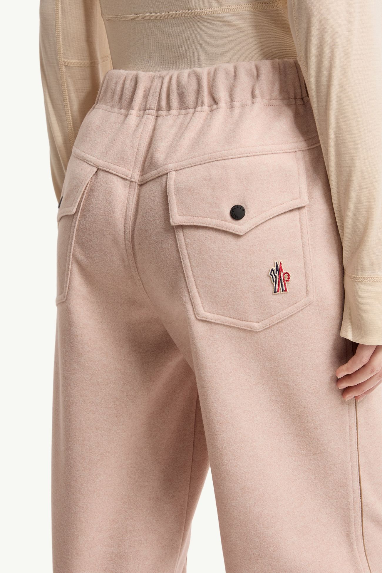 Pantaloni sportivi in interlock Donna Rosa Moncler 5