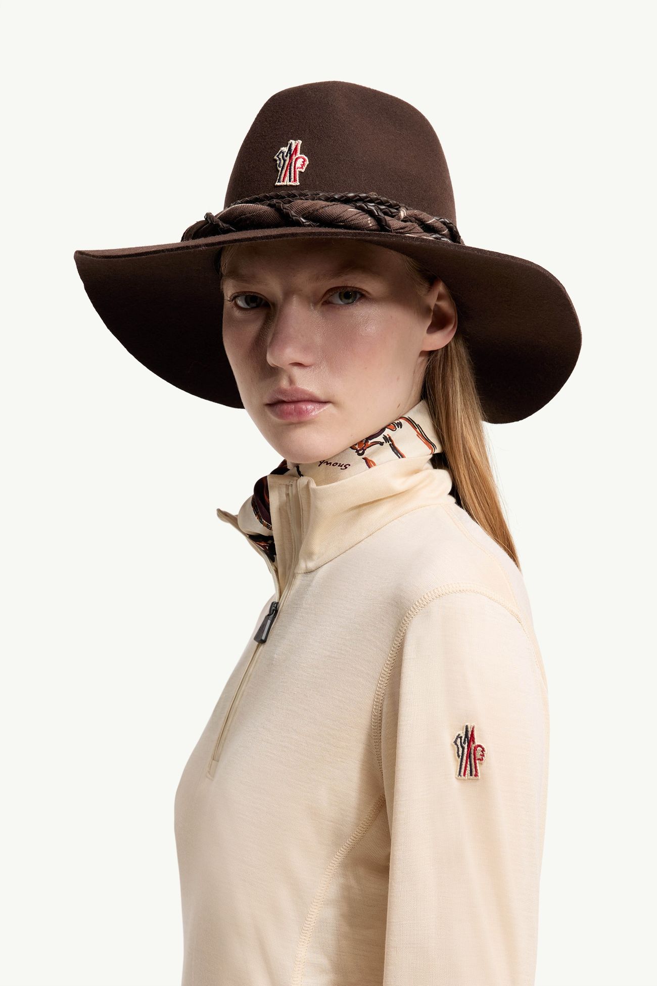 羊毛真絲混紡樽領衫 女士 象牙白色 Moncler 1