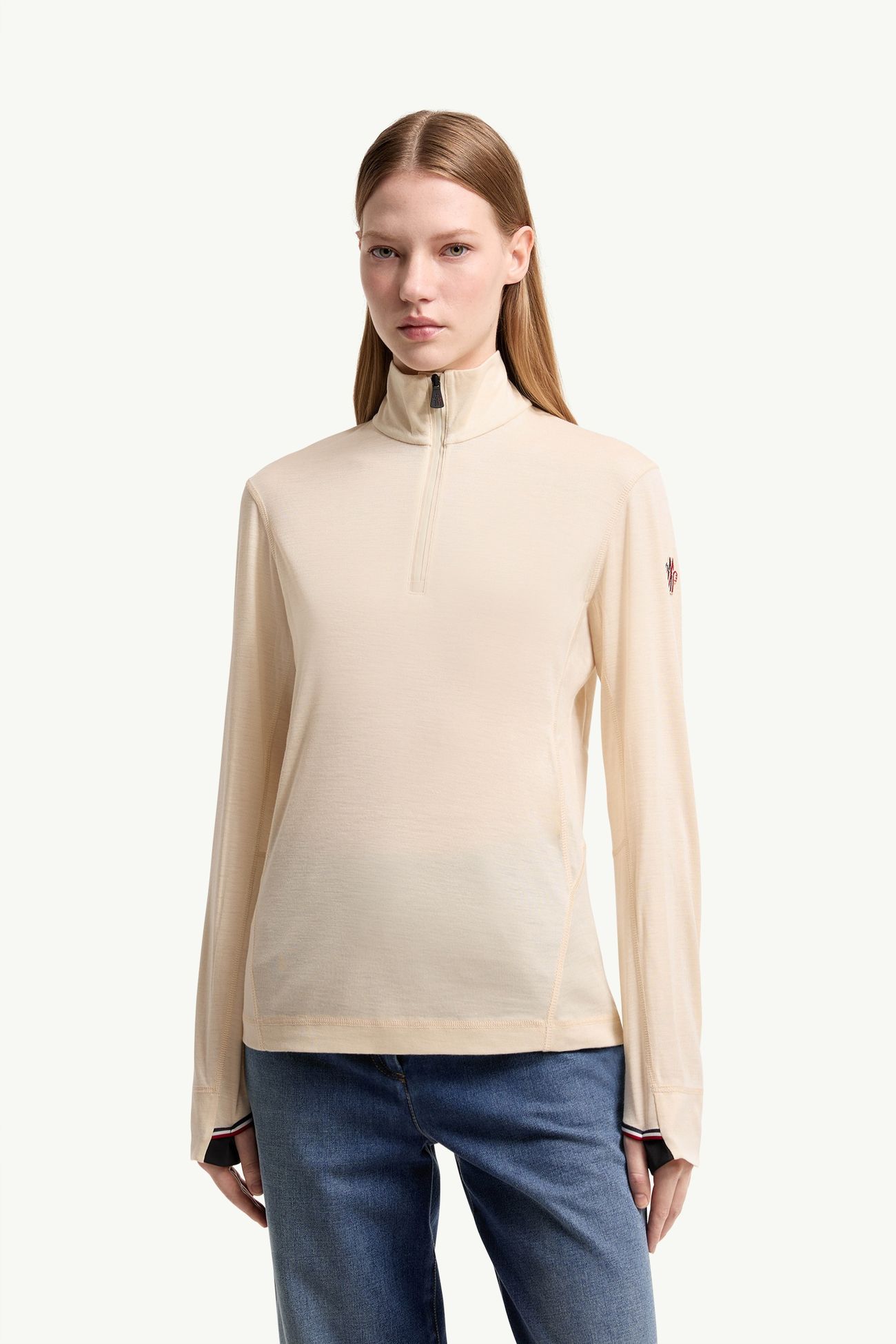 Dolcevita in misto lana e seta Donna Bianco Avorio Moncler 3