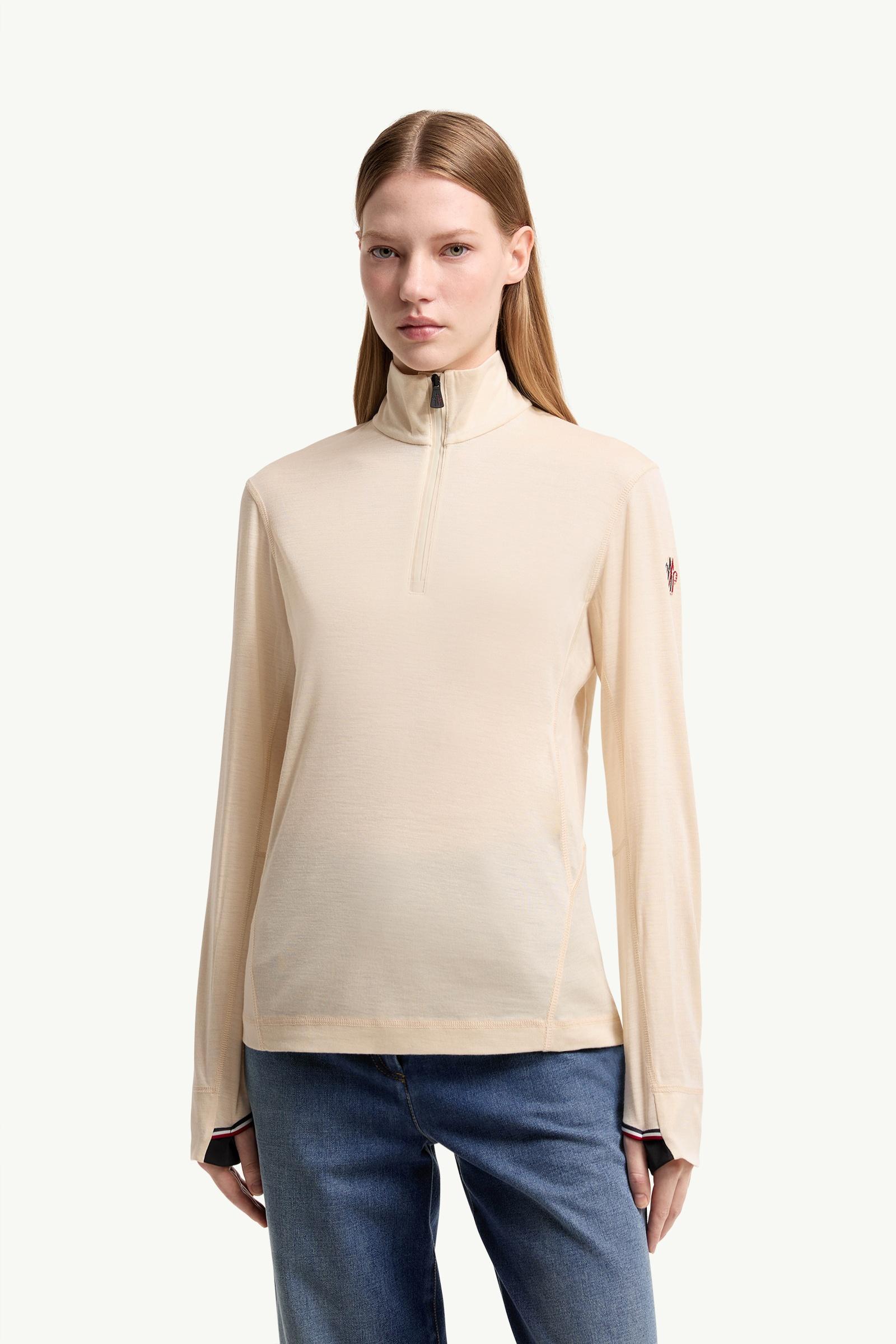 White Ivory Wool & Silk Blend Turtleneck - Mid-Layers for Women