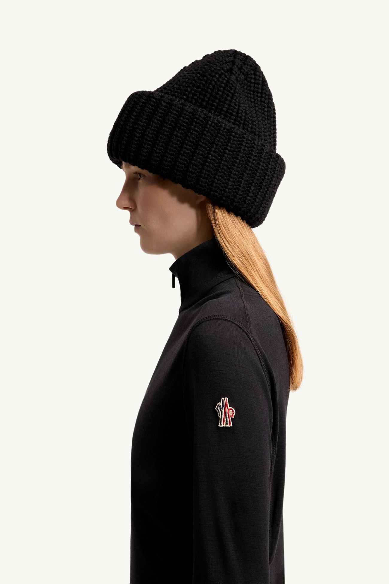 女士羊毛和桑蚕丝混纺高领上衣 女士 黑色 Moncler 1
