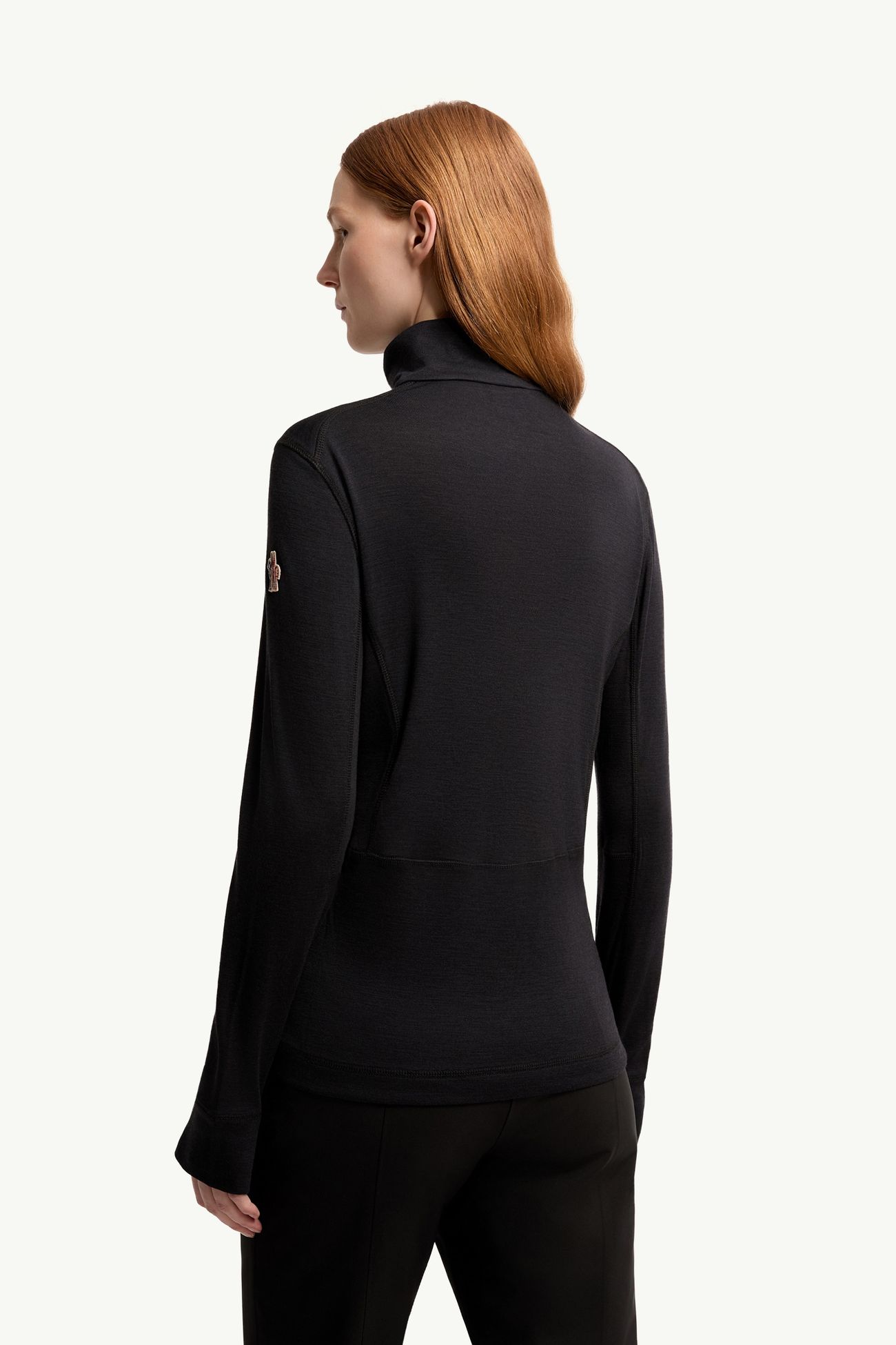 Wool & Silk Blend Polo Neck Women Black Moncler 4