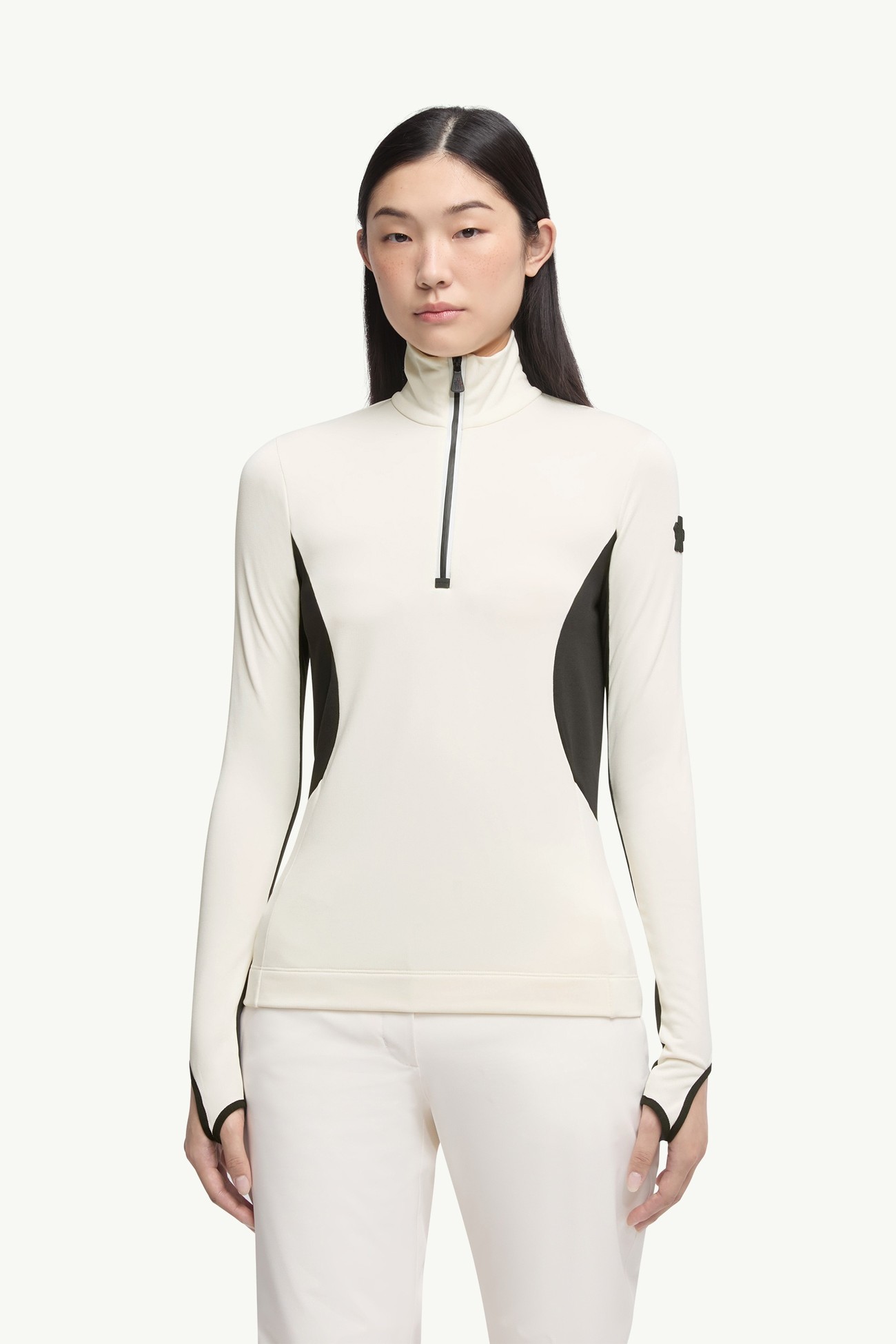 Polartec® Half-Zip Polo Neck Women White Moncler 3