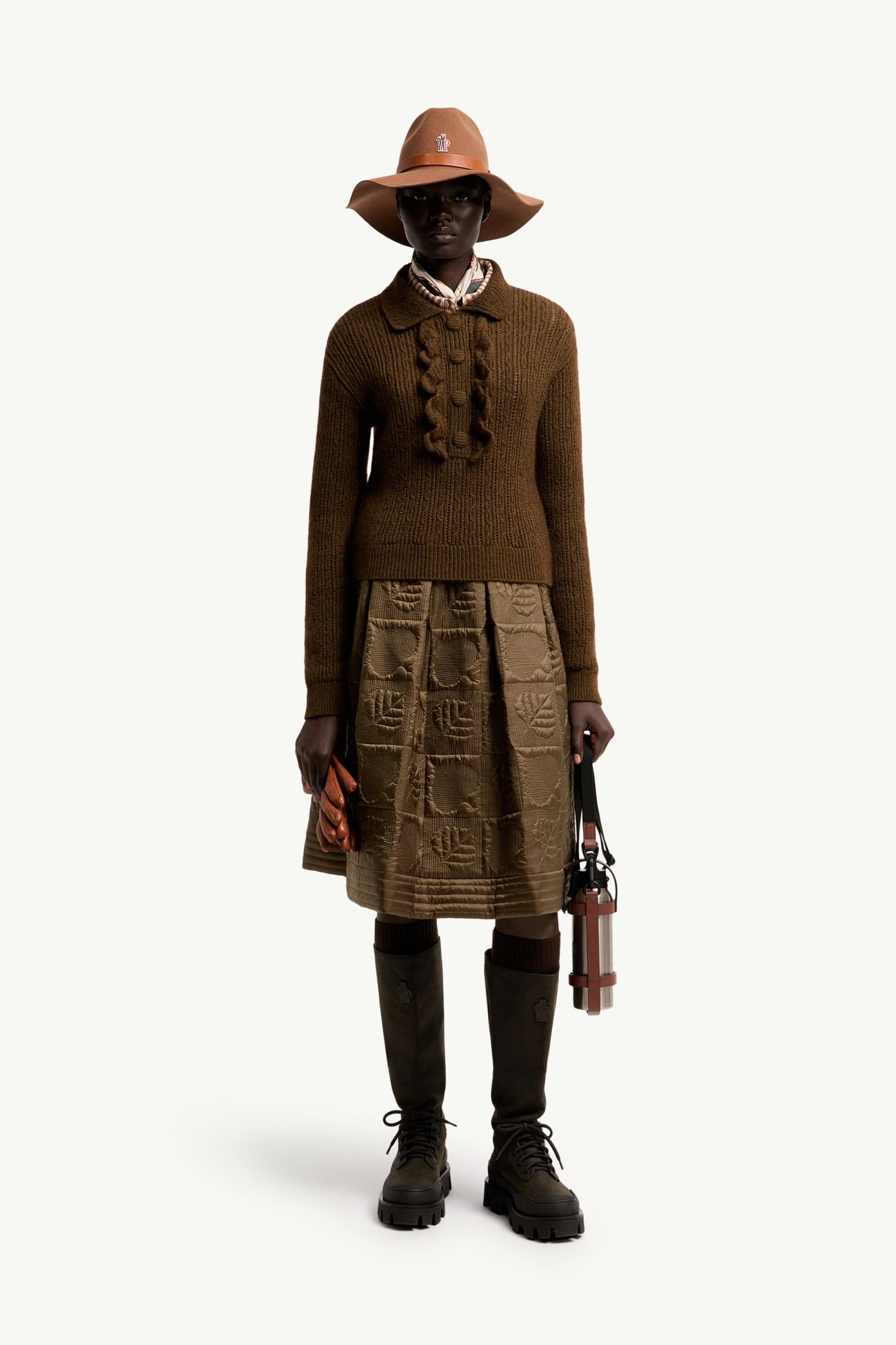 Polohemd aus einer Woll-Mohair-Mischung Damen Braun Moncler 0