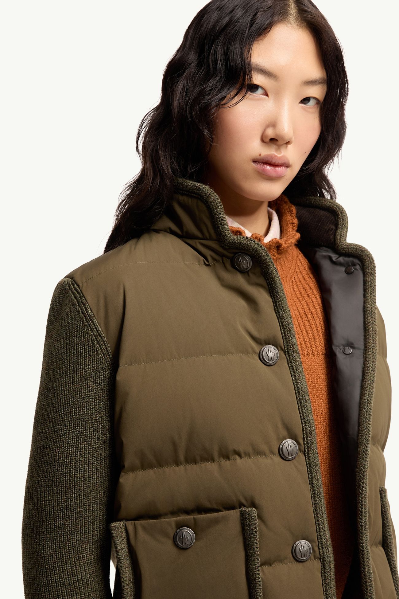 女士羊毛加衬开衫 女士 深绿色 Moncler 5