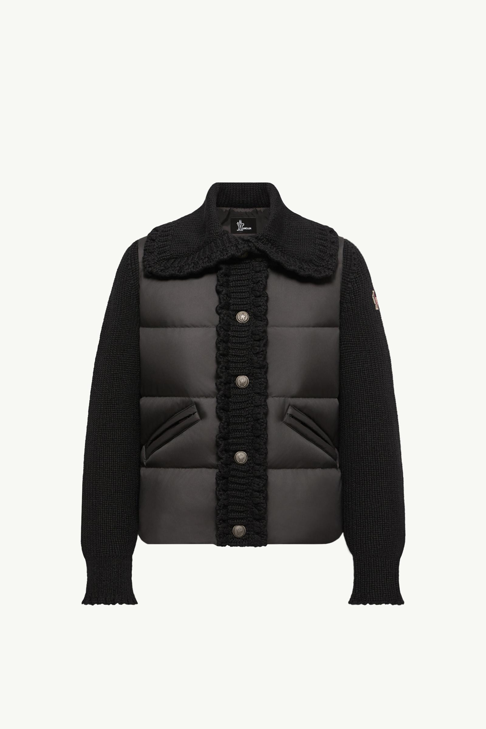Square-Quilted Wool Blend Padded Cardigan Women Black Moncler, 1 of 0