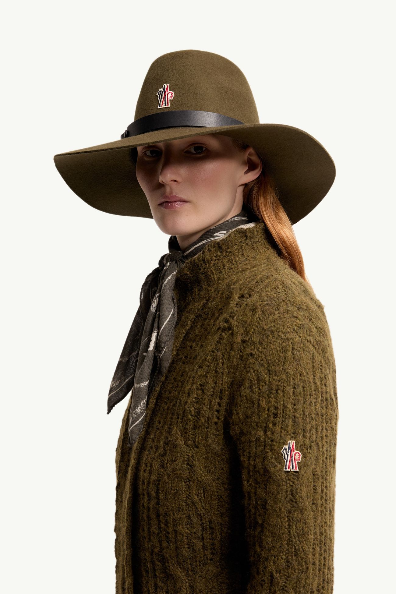 羊駝毛混紡鏤空毛衣 女士 橄欖綠色 Moncler 1