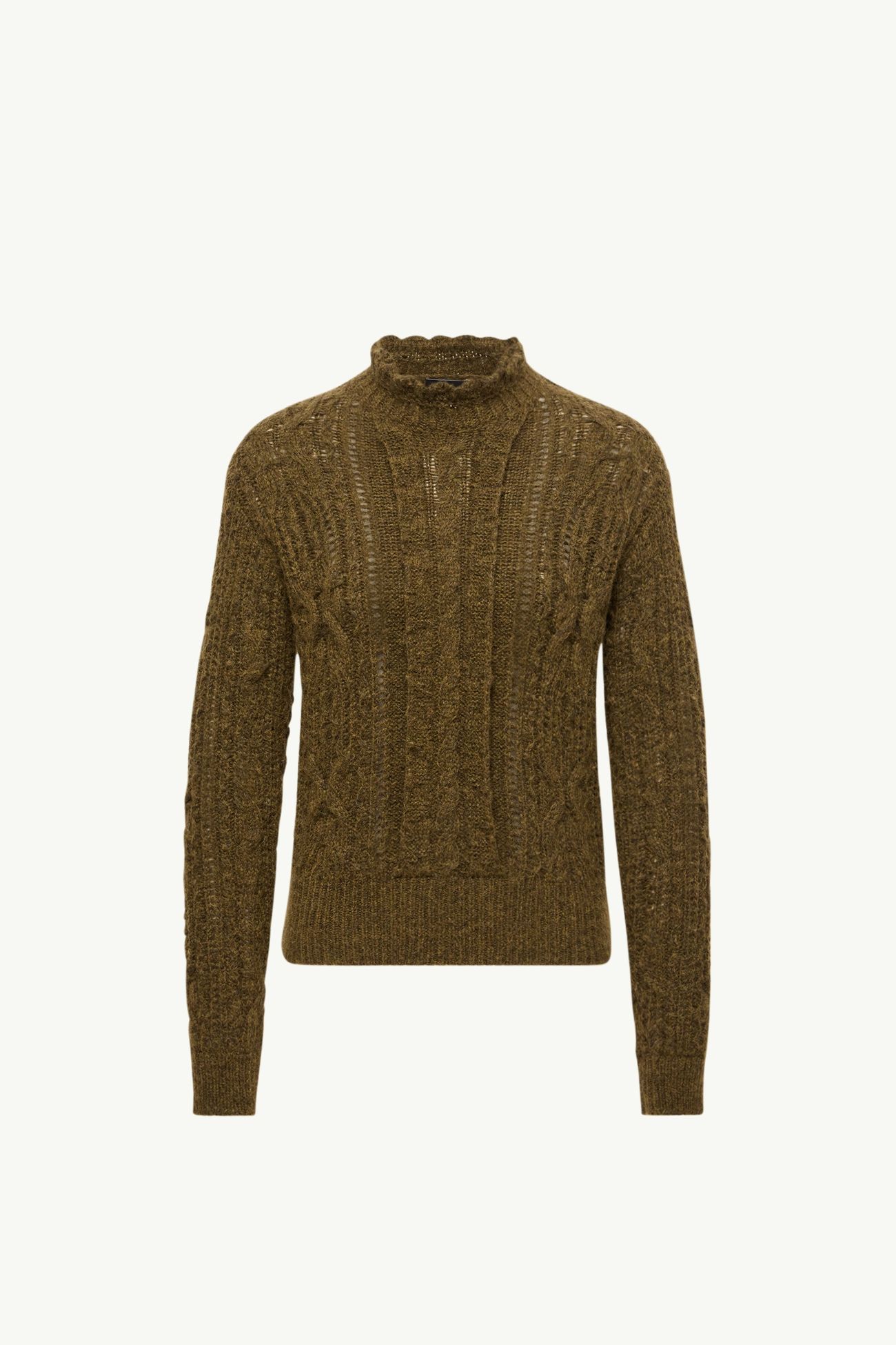 Maglione traforata in misto alpaca Donna Verde Oliva Moncler 2