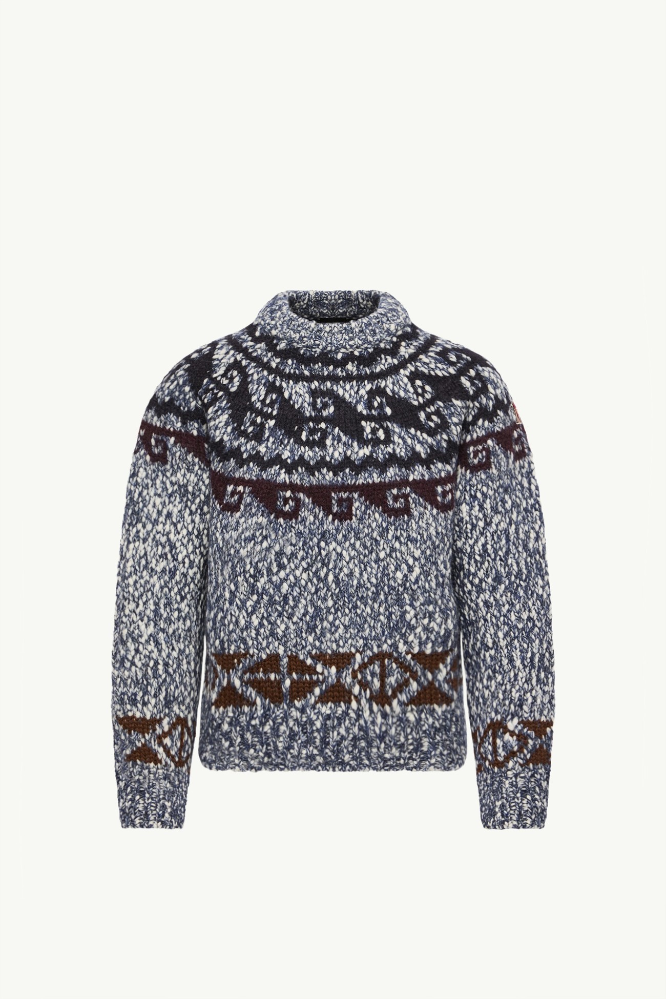Maglione jacquard geometrico in misto lana Donna Celeste Moncler 2
