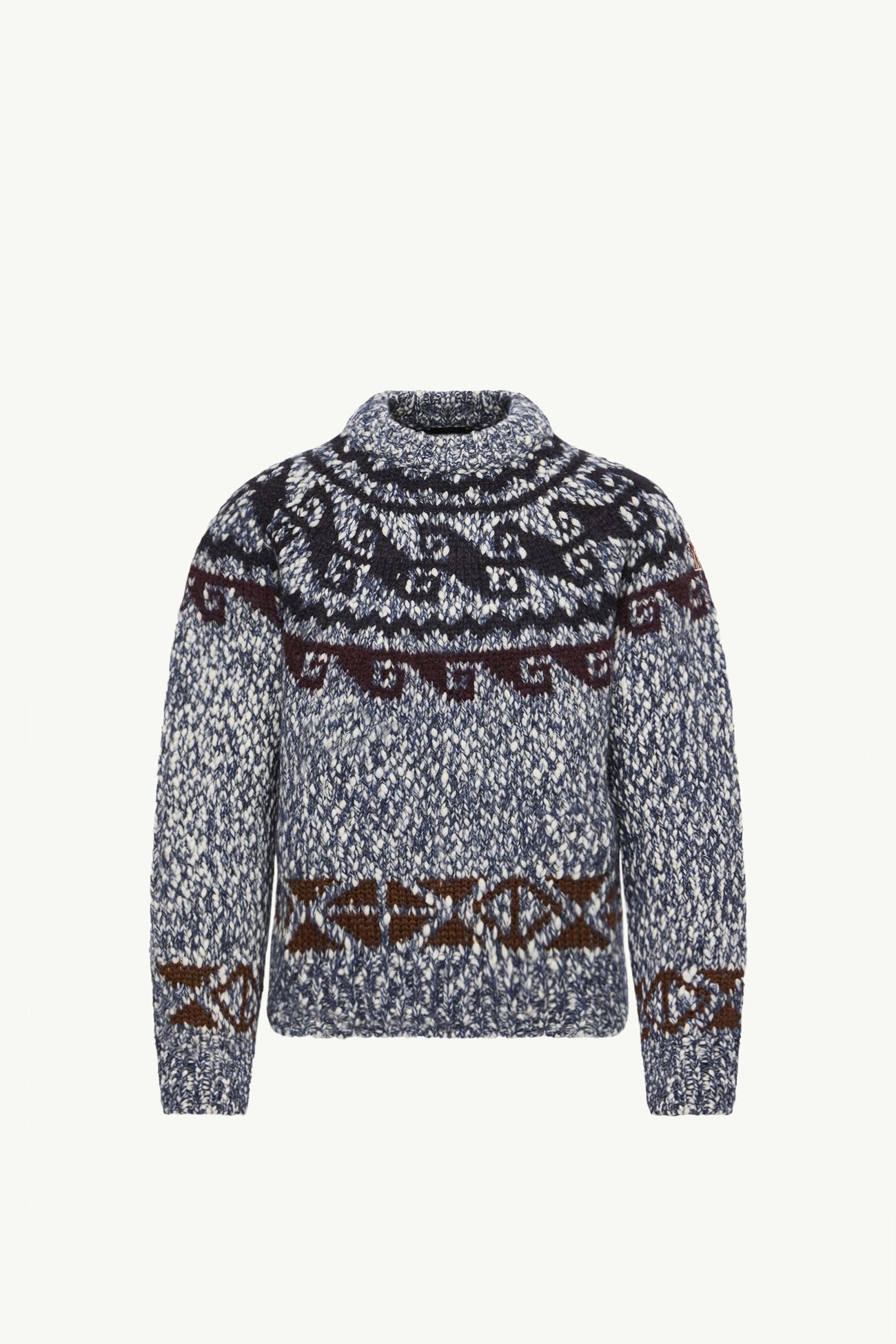 Pullover aus einer Wollmischung mit geometrischem Jacquardmuster Damen Hellblau Moncler 2