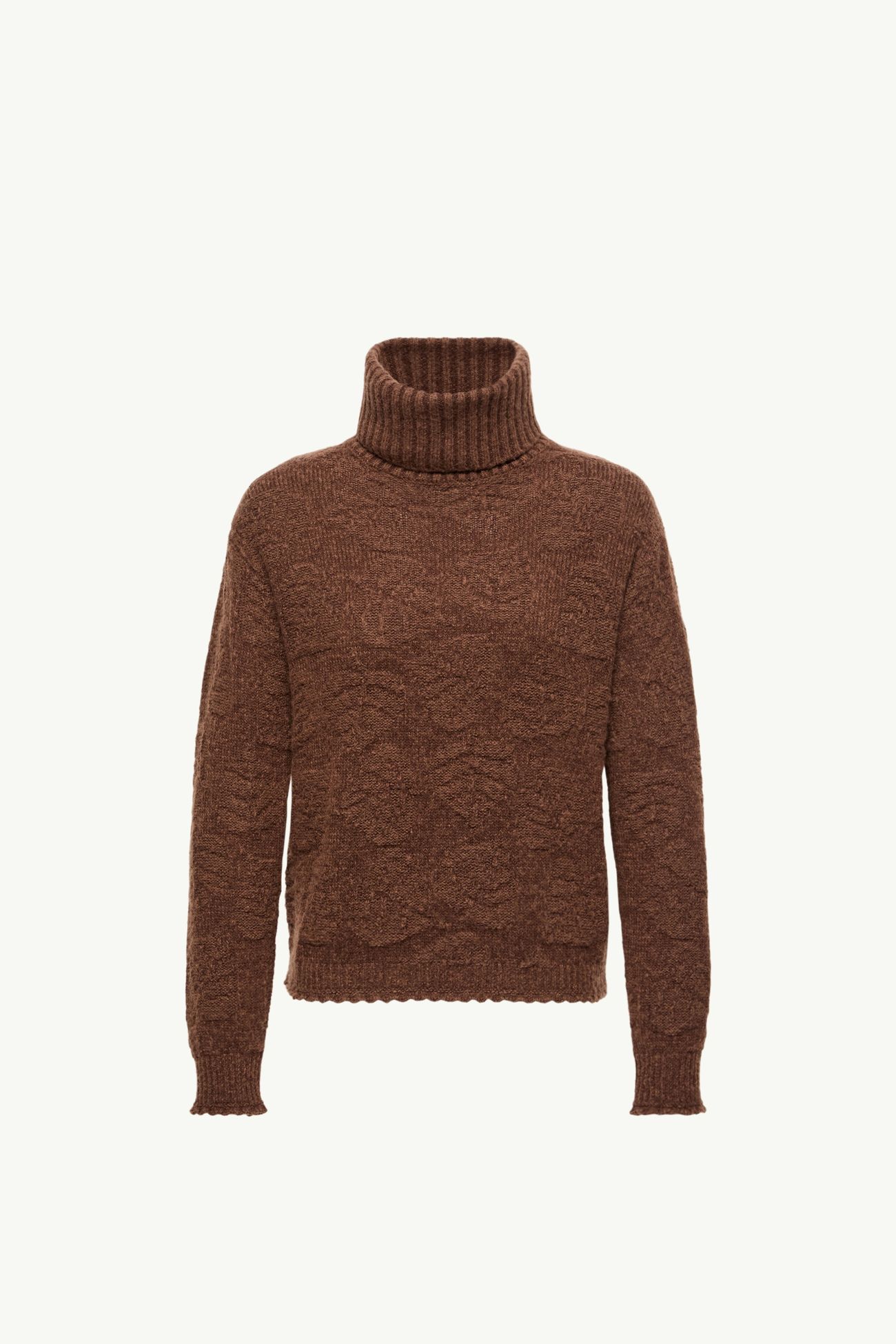 Rollkragenpullover aus Wollmischung mit Blattmotiv Damen Braun Moncler 2