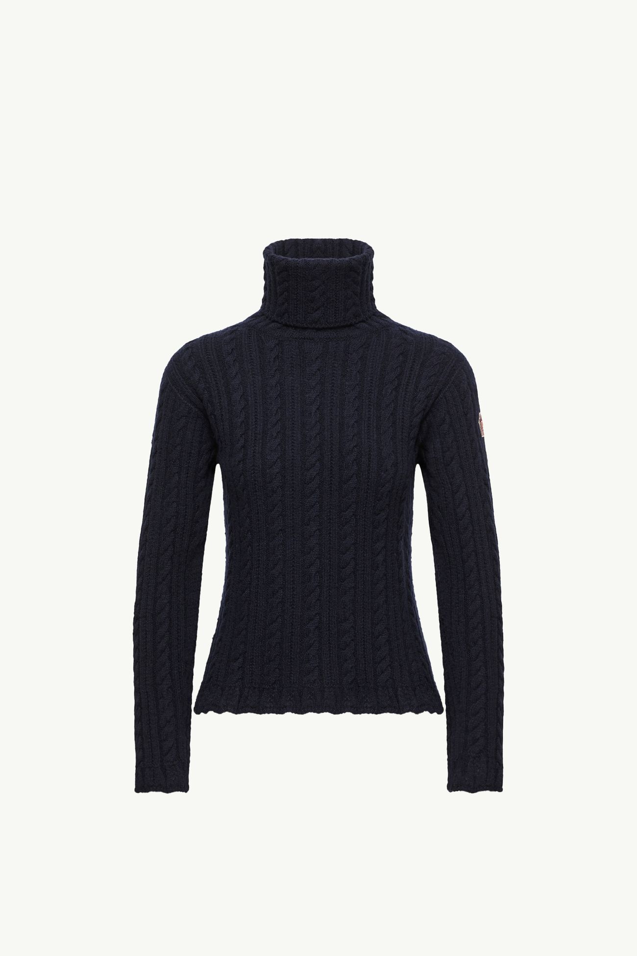 Jersey de cuello alto de mezcla de lana de punto de cable Mujer Azul oscuro Moncler 2