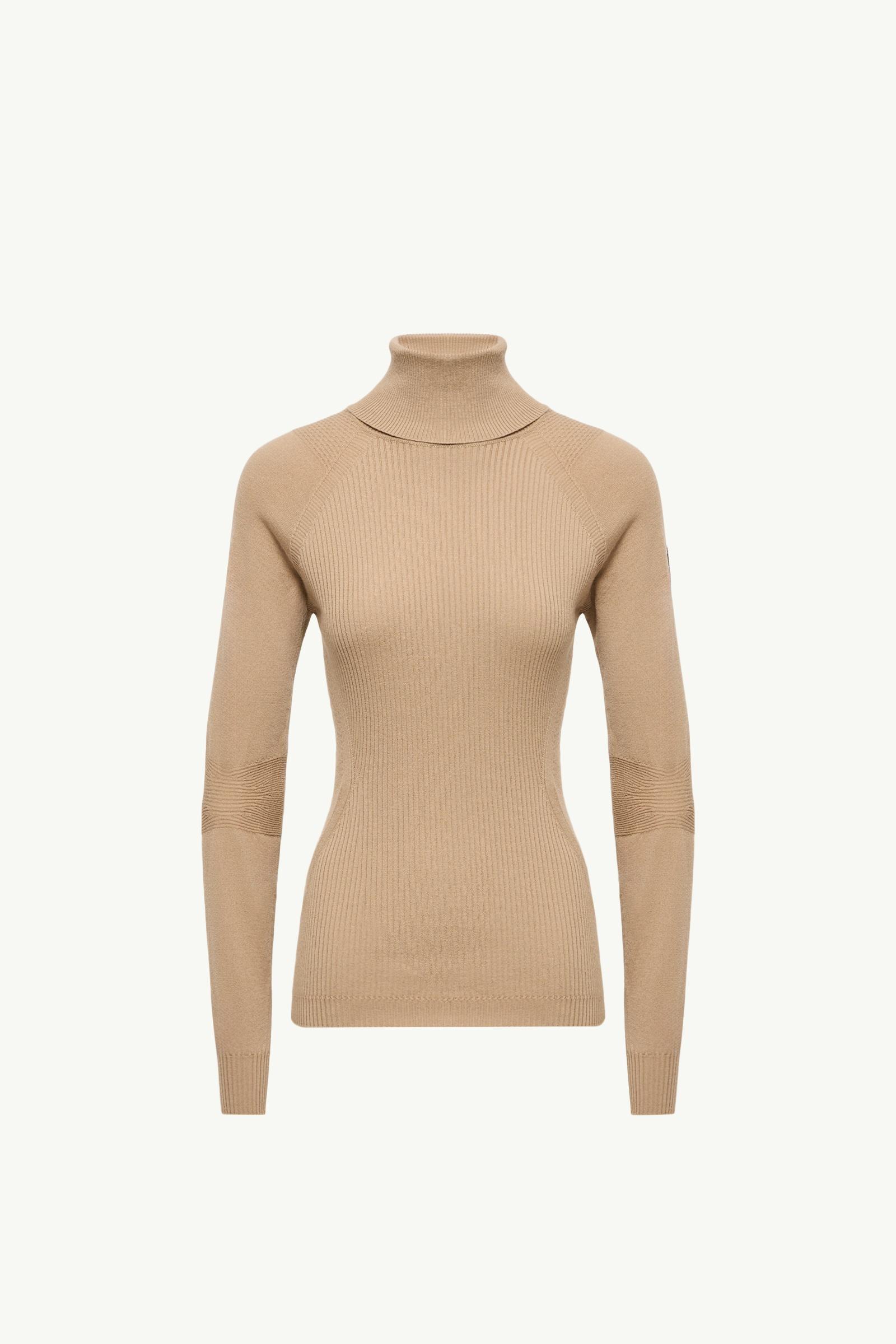 Wool Blend Polo Neck Jumper Women Beige Moncler, 1 of 0