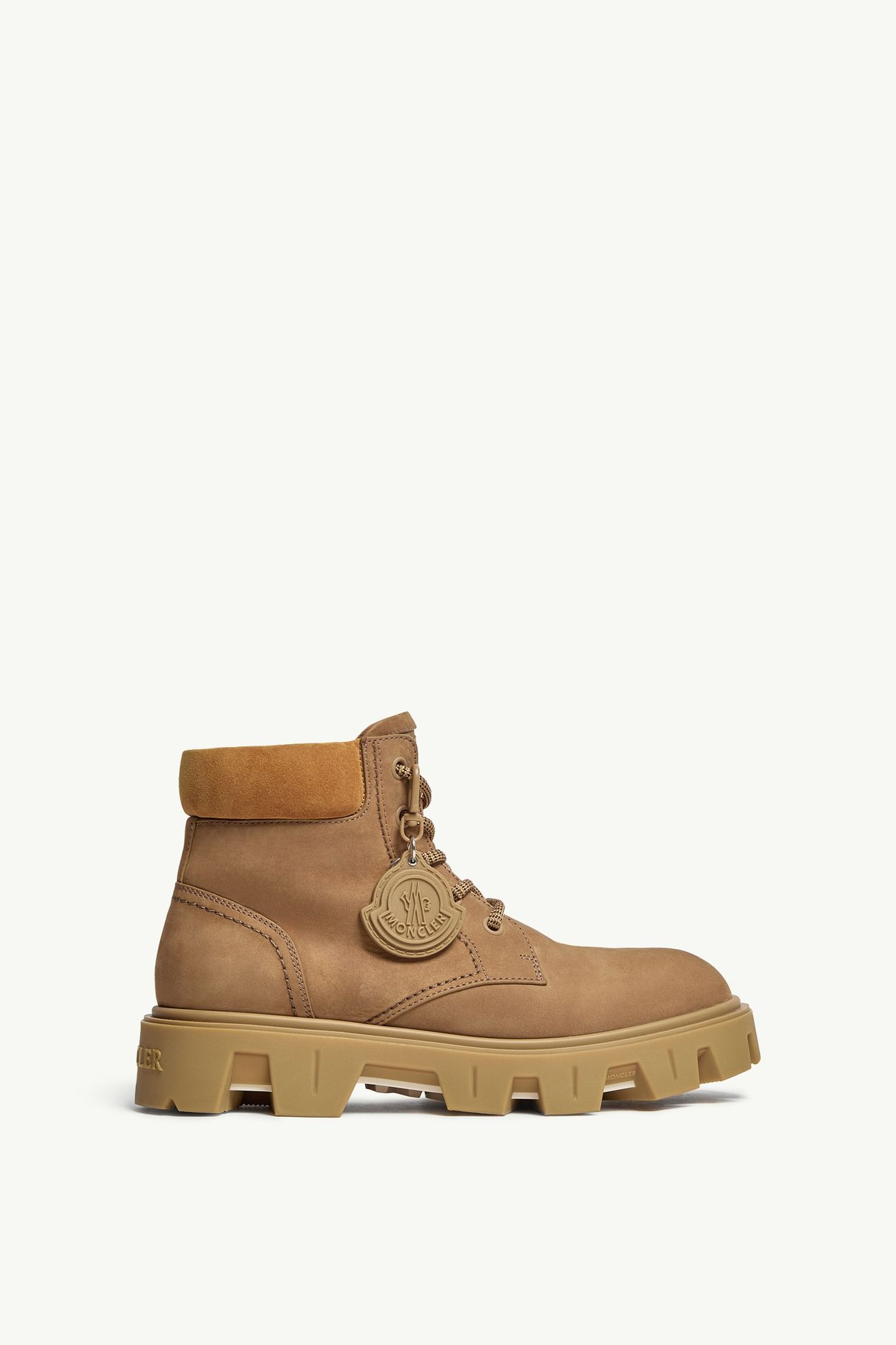 Peak City Nubuck & Suede Ankle Boots Men Khaki Moncler 0