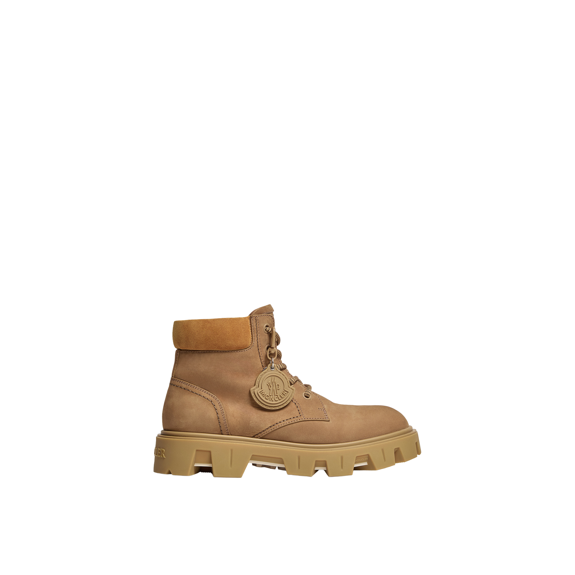 Moncler   Peak City Nubuck & Suede Ankle Boots for Men in Beige, Size: 42