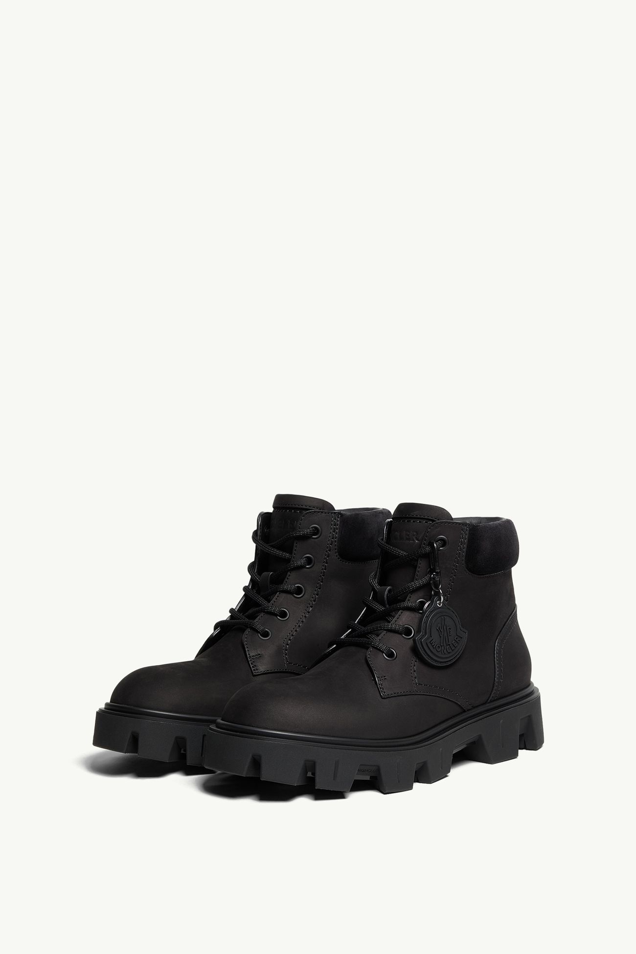 Stivaletti in pelle scamosciata e nabuk Peak City Uomo Nero Moncler 3
