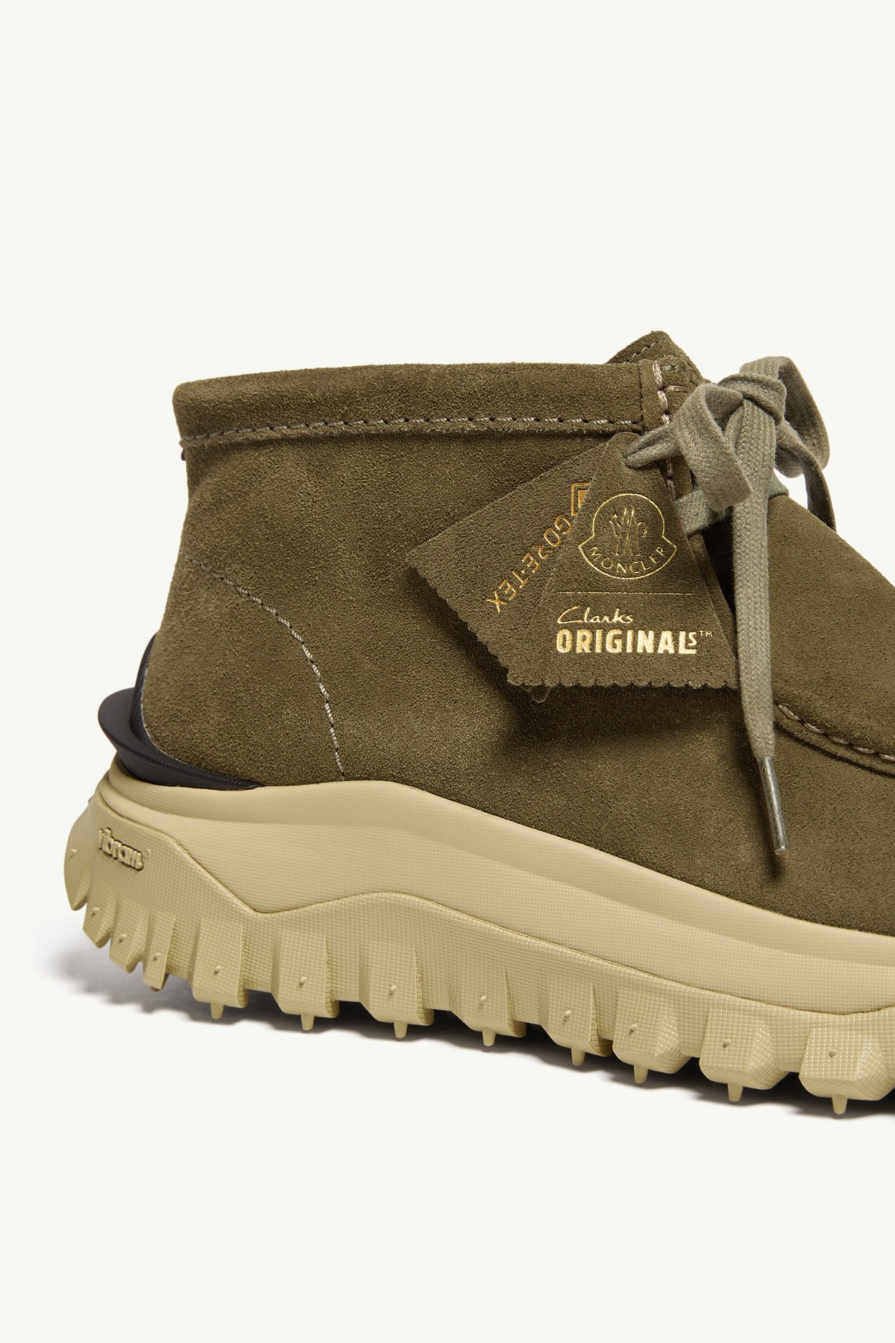 Moncler + Clarks Originals Trailgrip Wallabee GTX麂皮靴 男士 橄欖綠色 Moncler 6