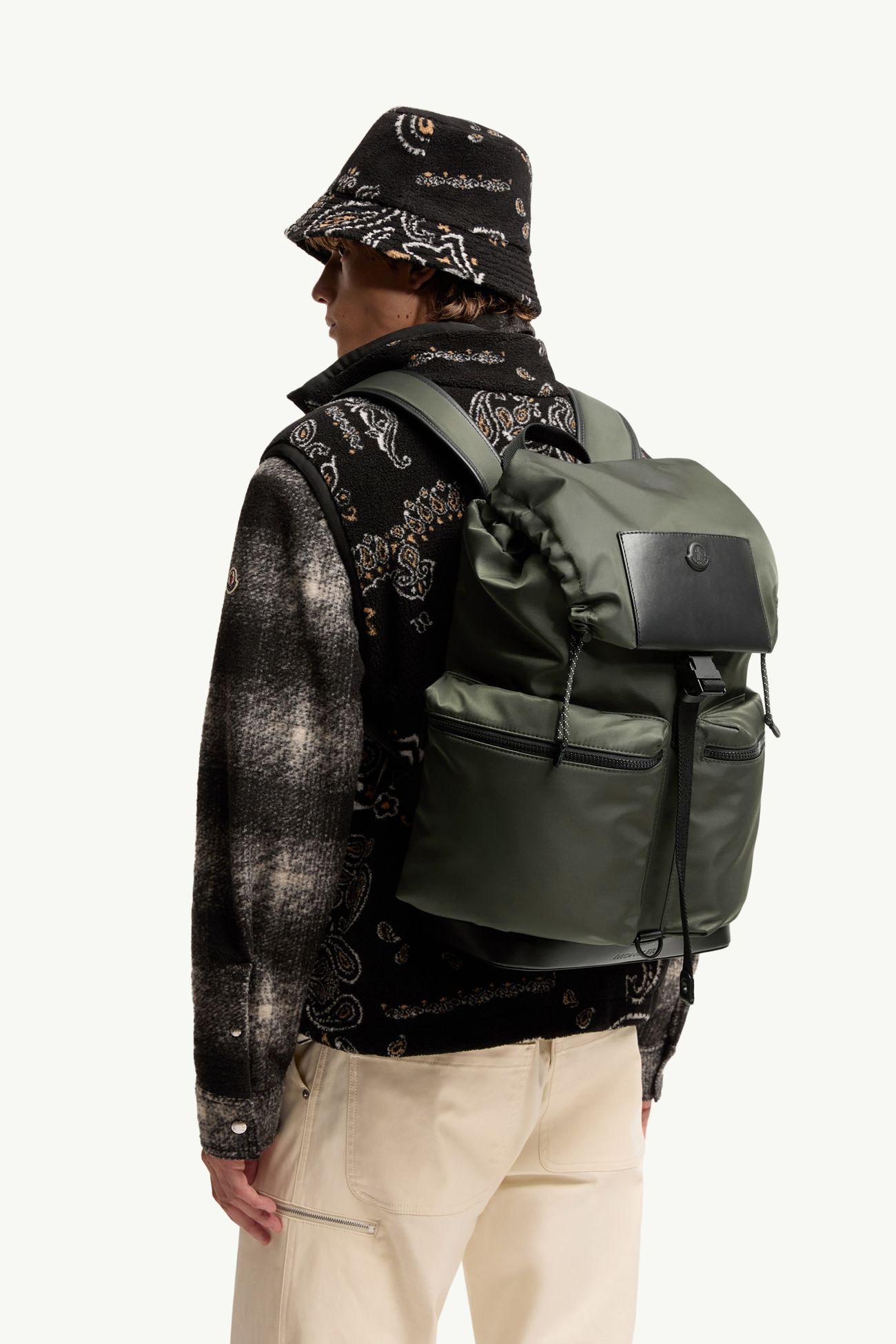 Mochila en dril Kenton Hombre Verde Oliva Moncler 1