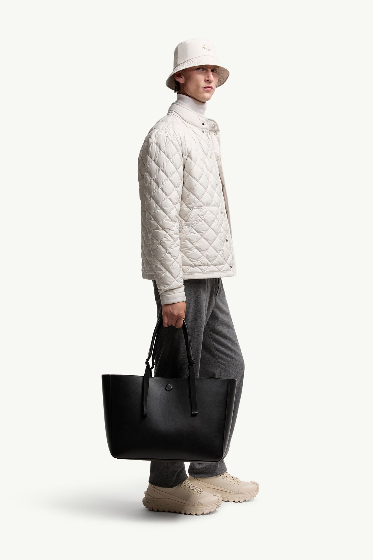 Cabas en cuir Carlo Hommes Noir Moncler 1