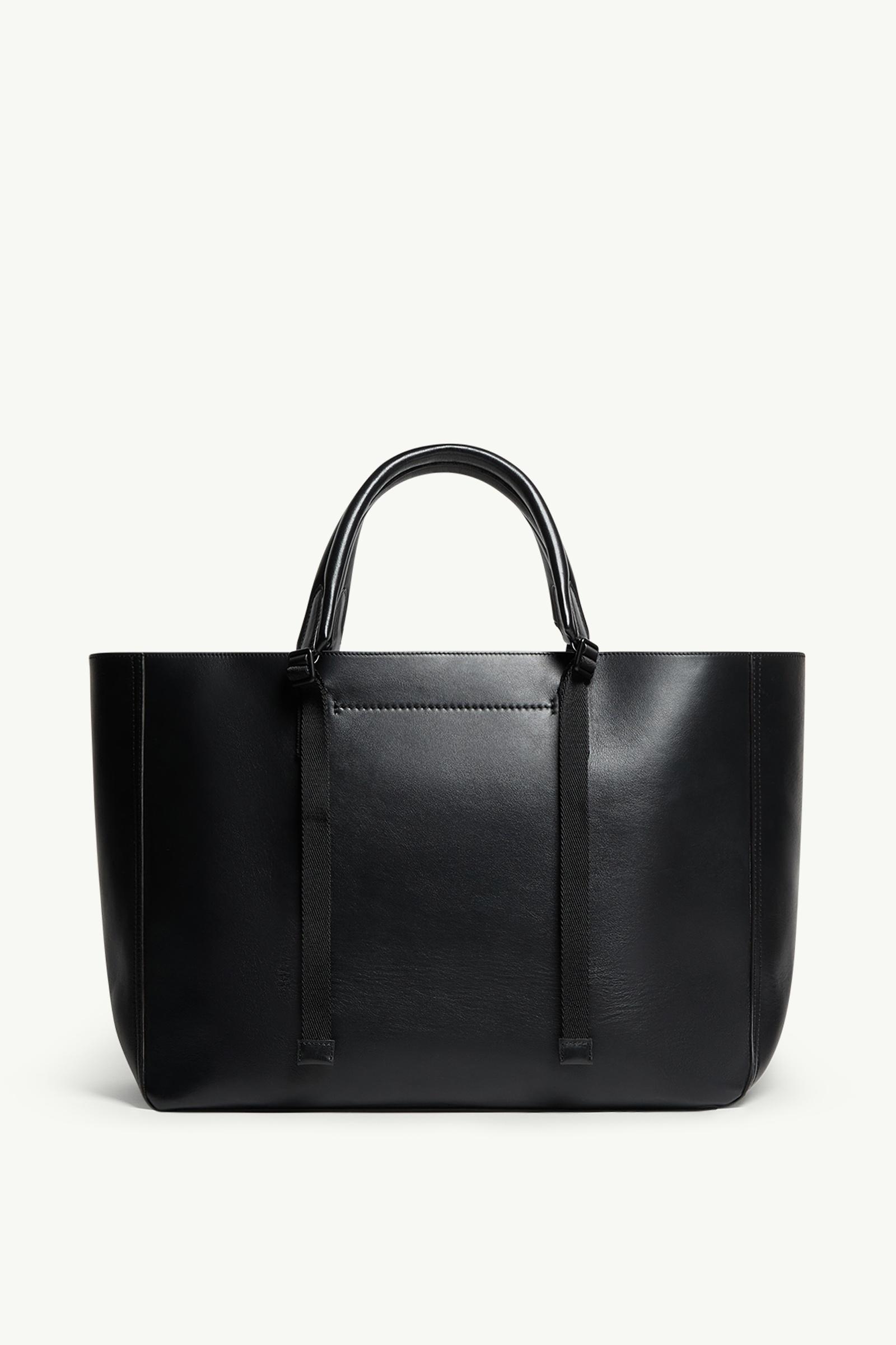 Black Carlo Leather Tote Bag - Bags & Small Accessories for Men