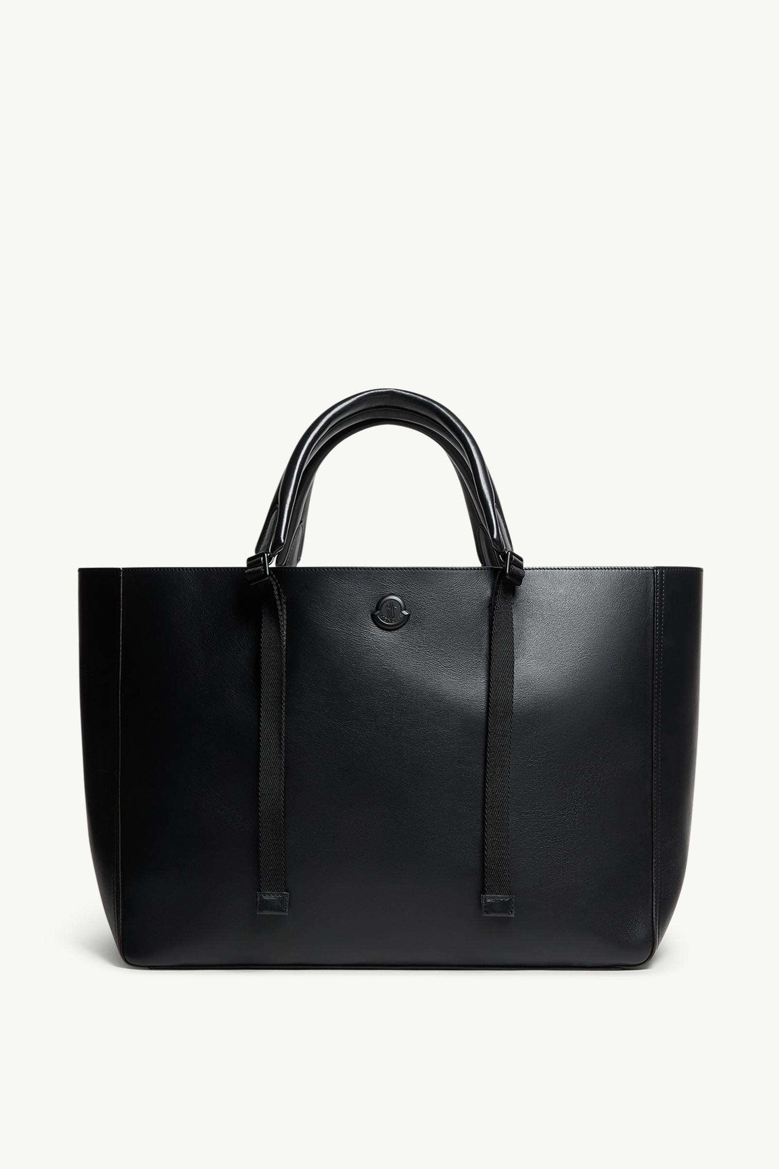 Carlo Leather Tote Bag Men Black Moncler