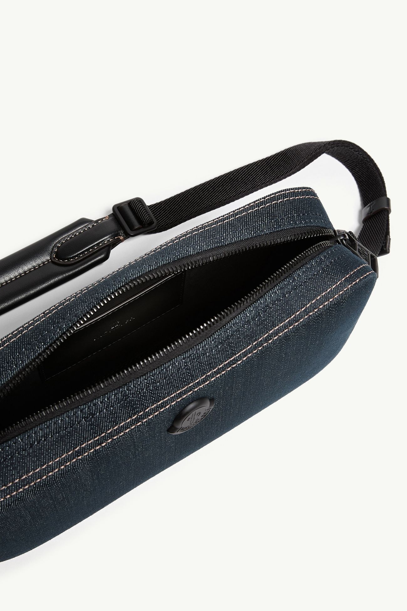 Carlo Denim Crossbody Bag Men Dark Blue Moncler 4