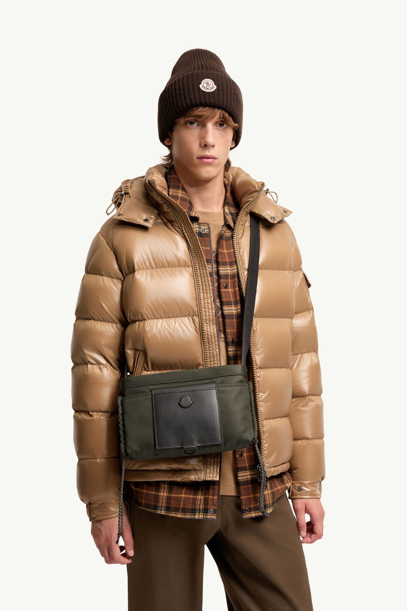 Kenton Drill Crossbody Bag Men Olive Green Moncler 1