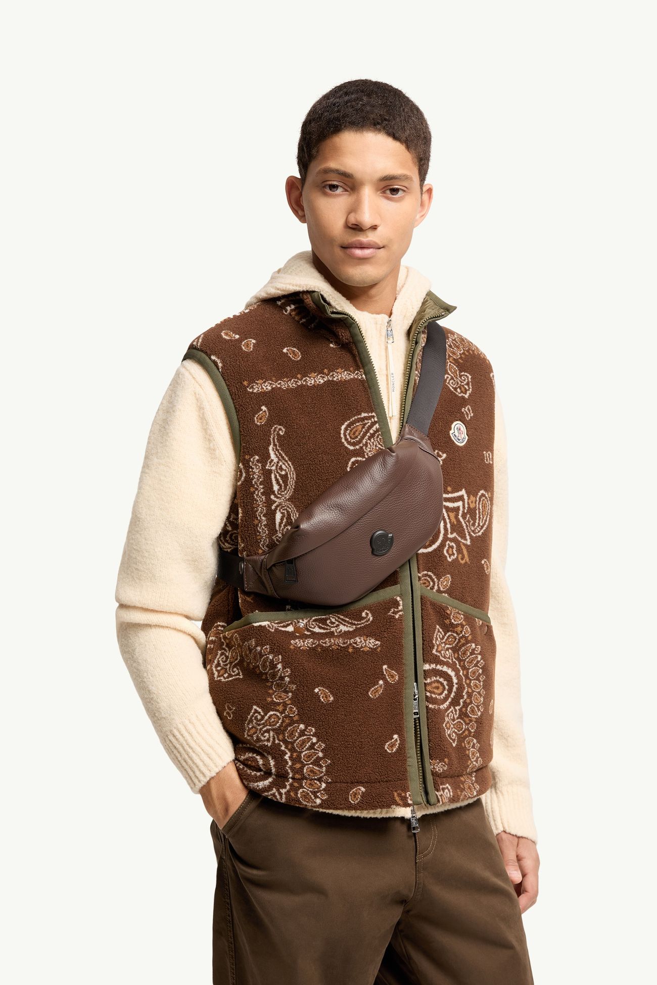 Durance Small Belt Bag Men Brown Moncler 1