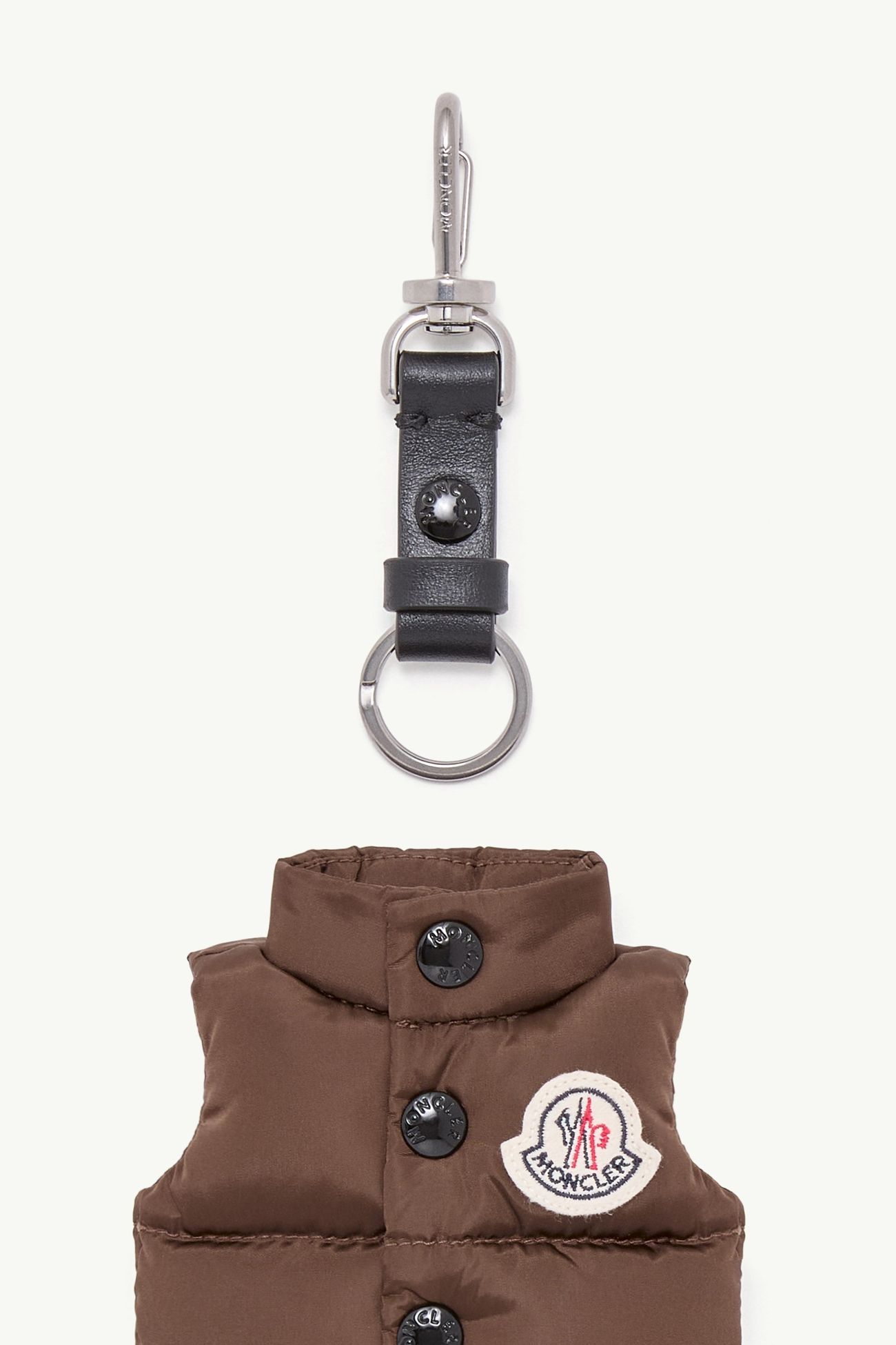 Down Vest Shape Key Ring Men Brown Moncler 1