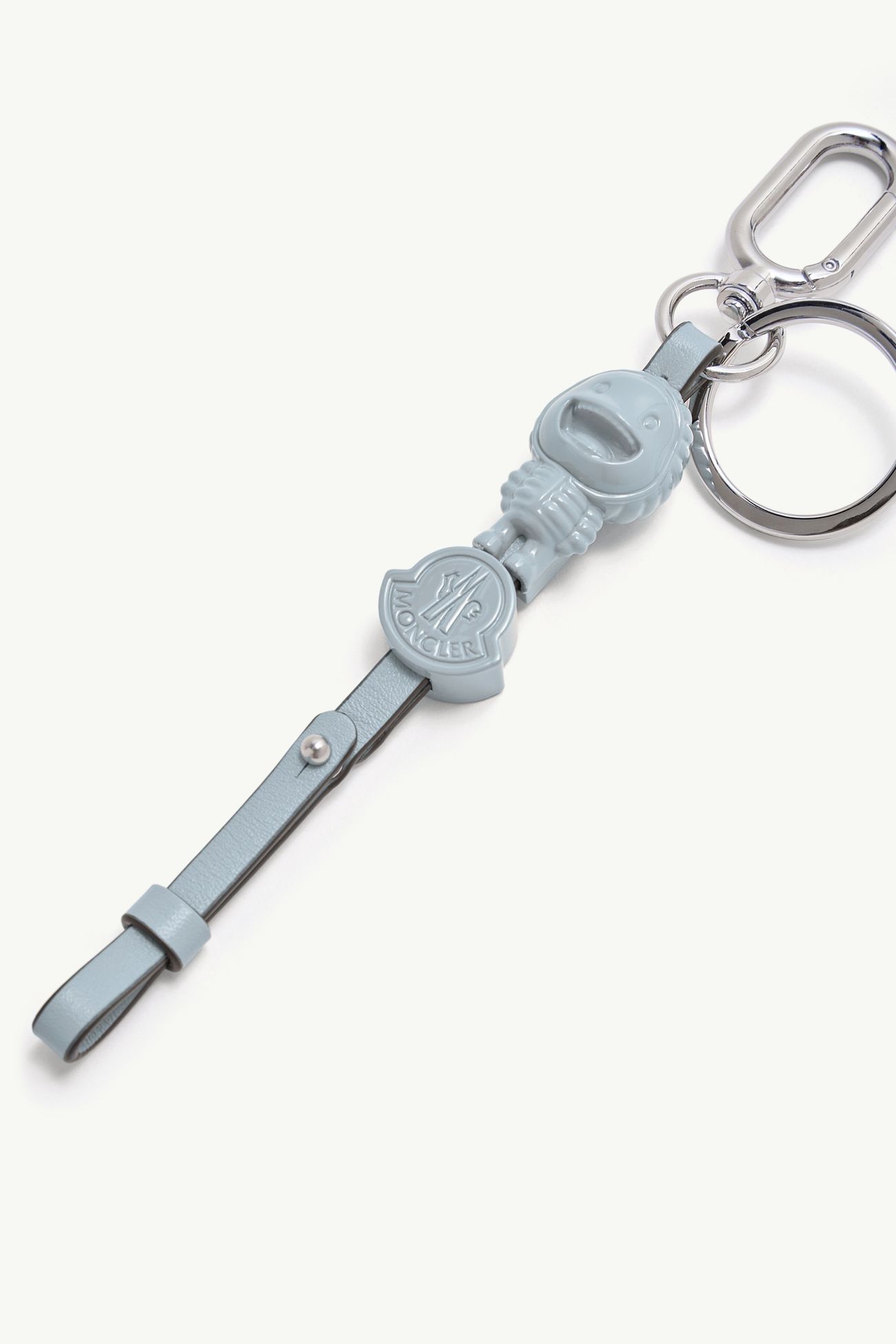Mascotte Leather Key Holder Men Light Blue Moncler 1
