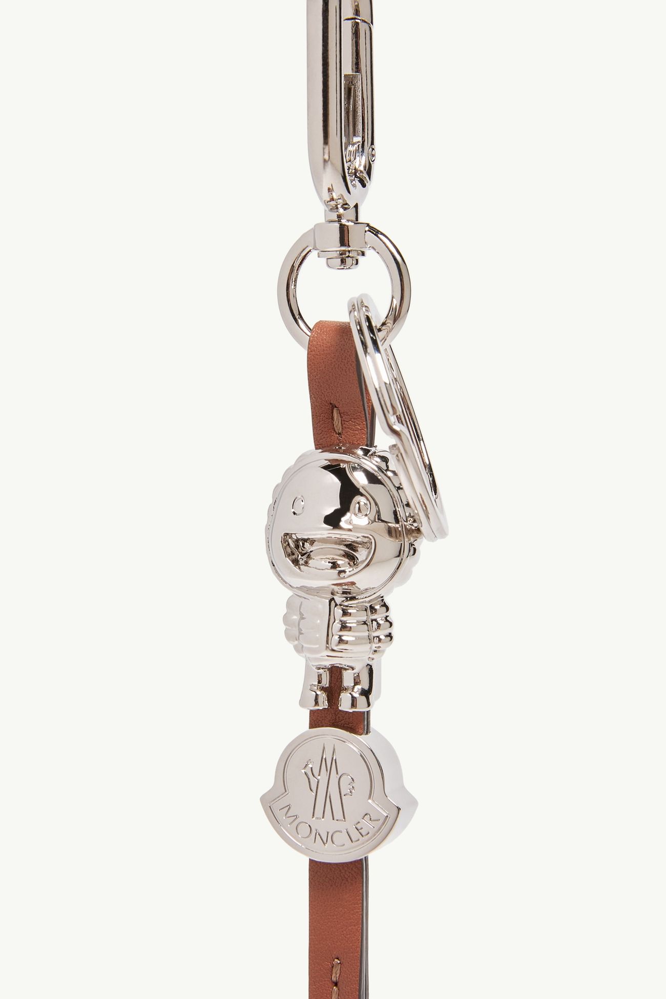 Porte-clés sac à dos en cuir Hommes Rouge Marron Moncler 1