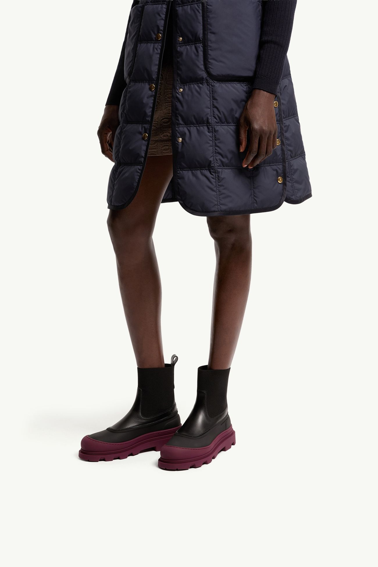 Bottines en cuir Vera Edge Femmes Noir et Violet Moncler 1
