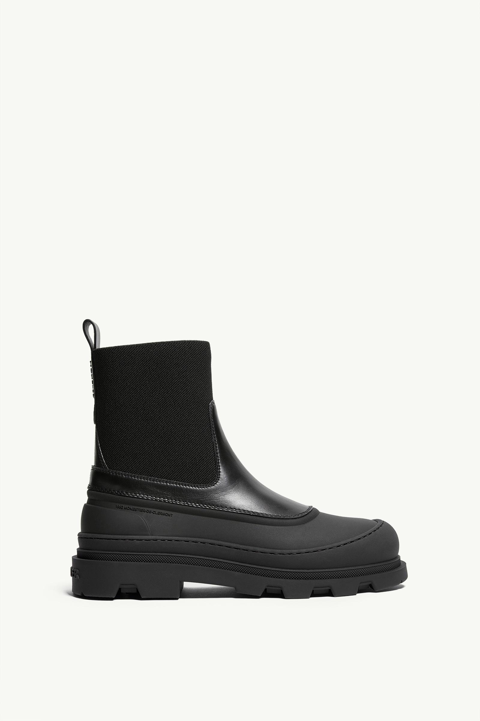 Black Vera Edge Leather Ankle Boots - Boots for Women | Moncler DK