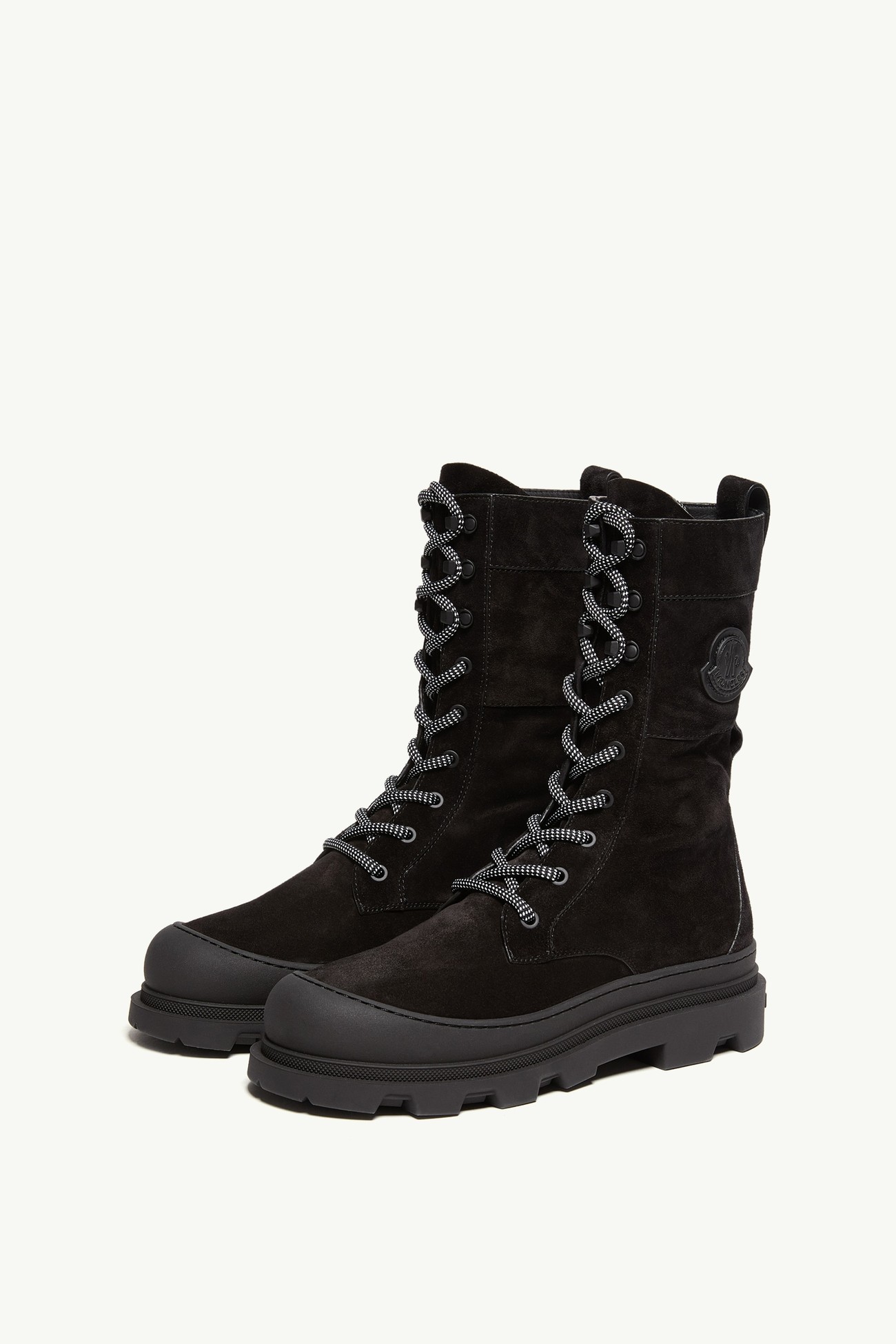Stivali stringati Vera High in pelle scamosciata Donna Nero Moncler 3